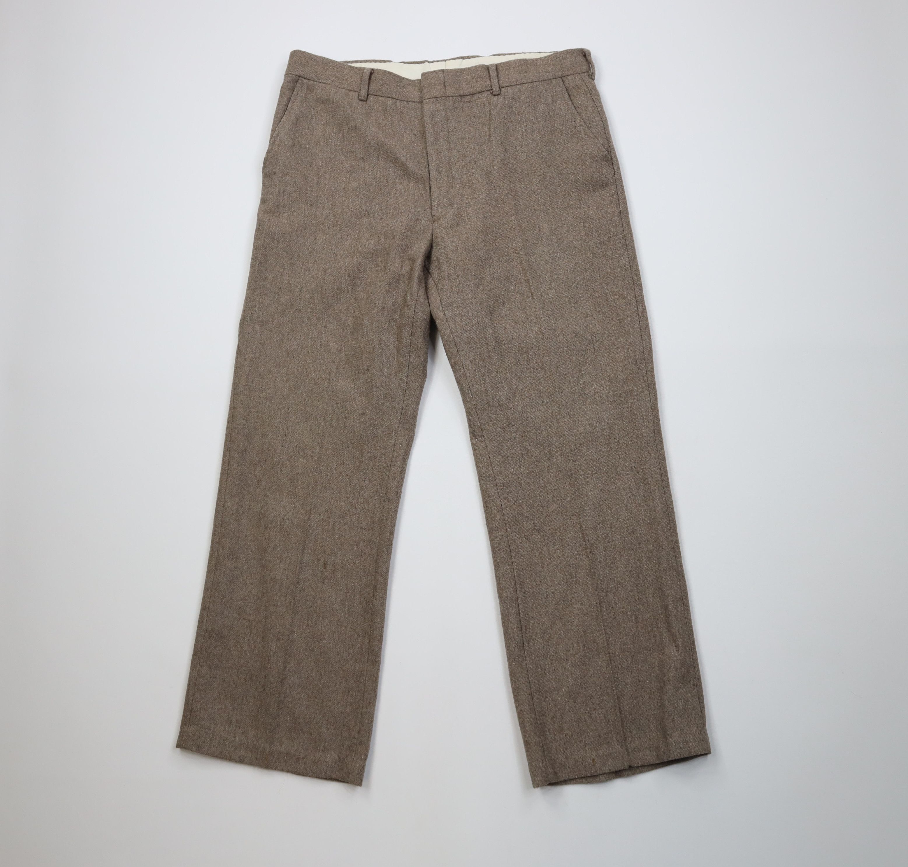 Vintage Vintage 70s Streetwear Wide Leg Chino Pants Beige USA Size US 34 / EU 50 - 1 Thumbnail