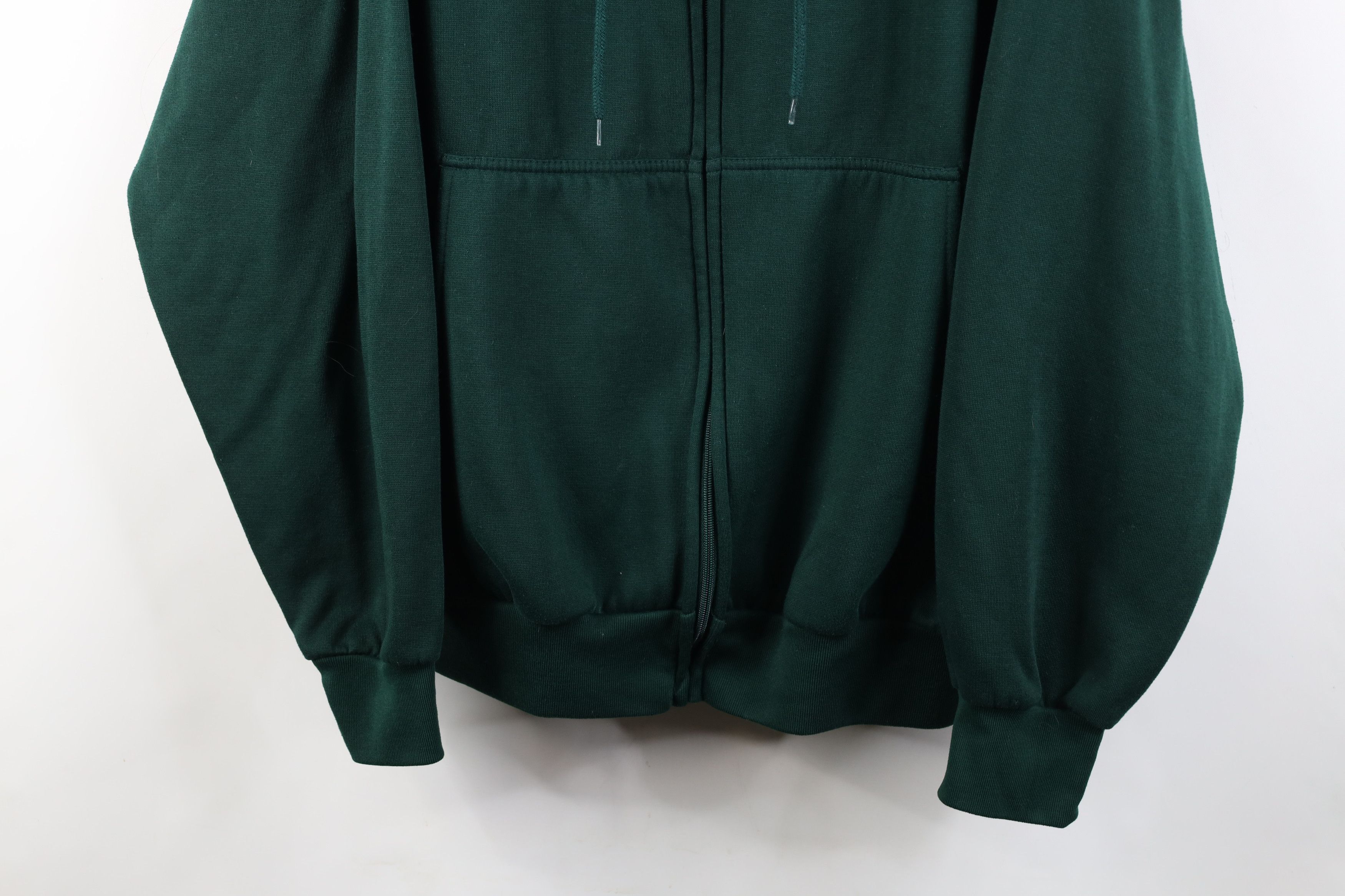 Vintage Vintage 90s Streetwear Hoodie Sweatshirt Hunter Green Size US XL / EU 56 / 4 - 3 Thumbnail