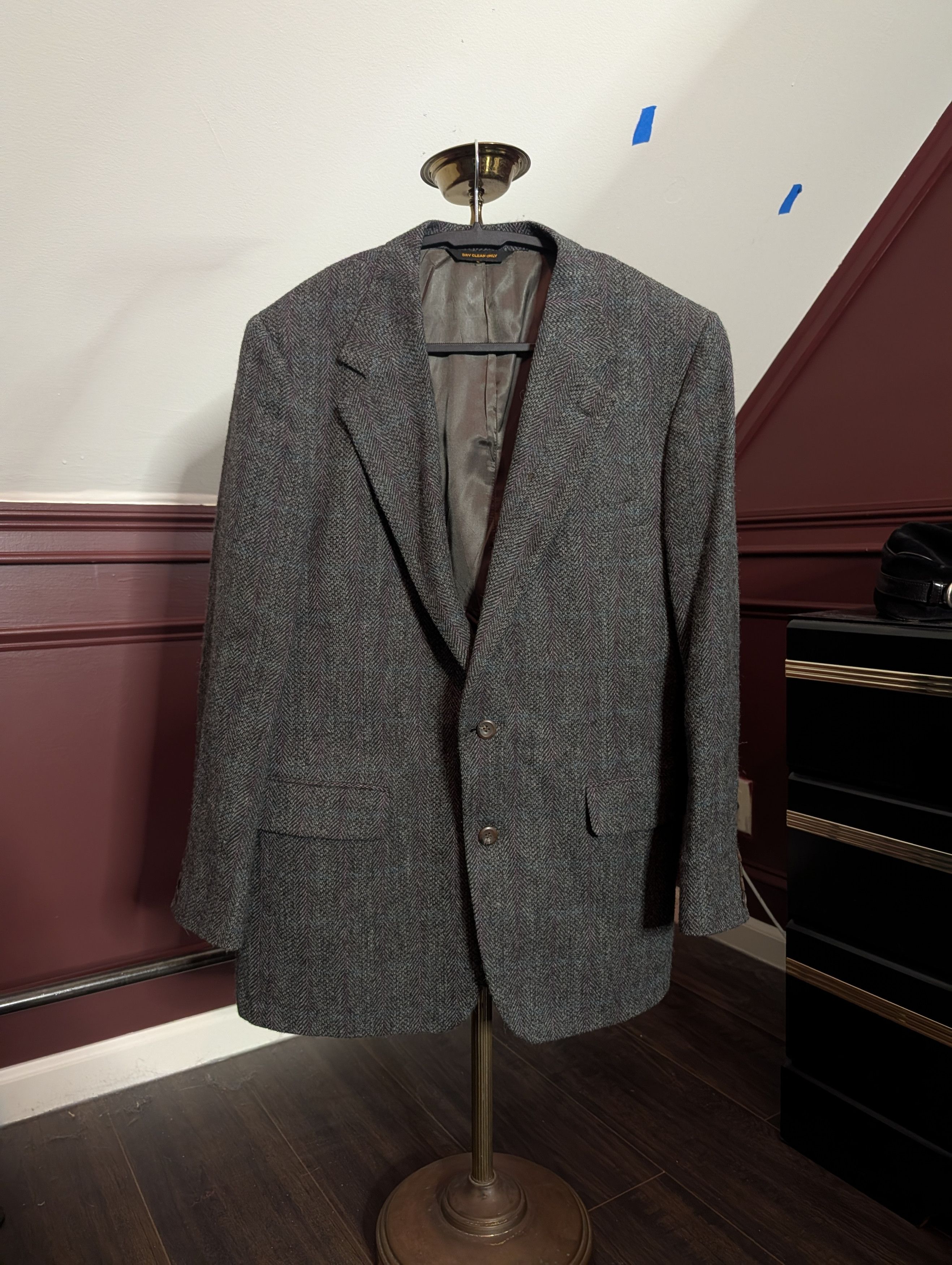 A.O. CMS A.O. White VTG soft herringbone plaid sport coat MiUSA Size 40R - 1 Thumbnail