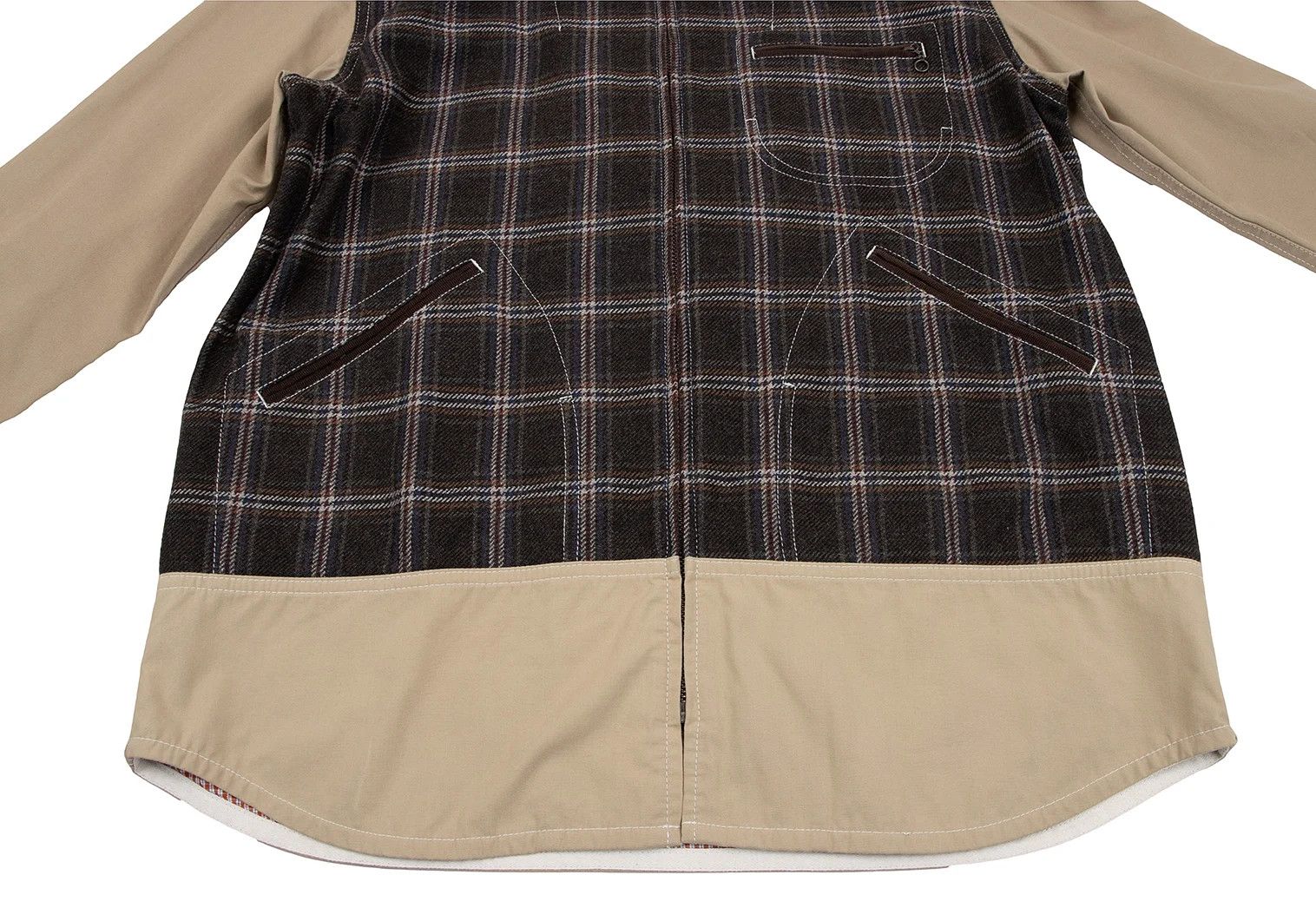 Junya Watanabe Checkered Corduroy Patchwork Zip Jacket in Brown Beige L Size US L / EU 52-54 / 3 - 10 Thumbnail