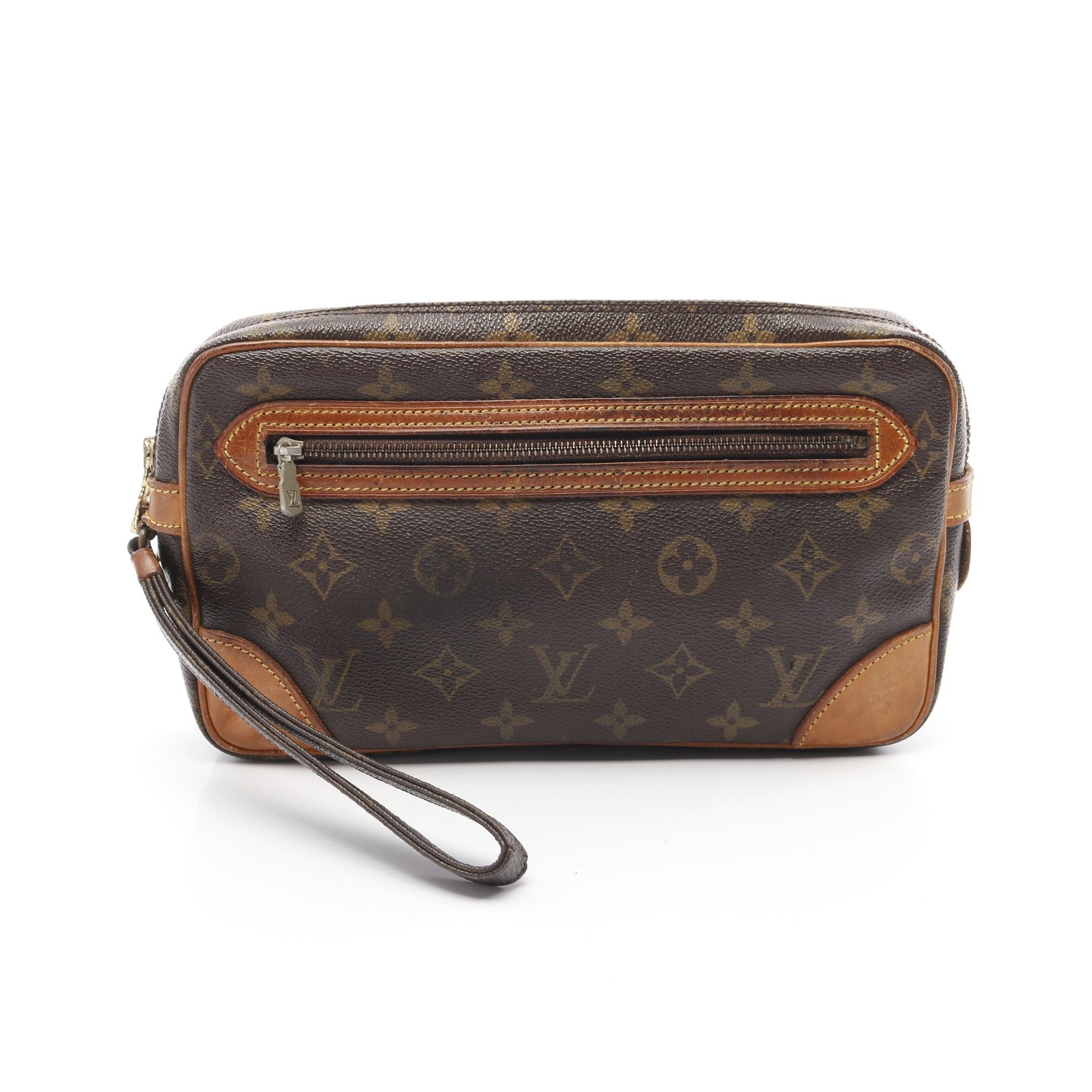 Louis Vuitton Louis Vuitton Marly Dragonne Monogram Clutch Bag Second Leather Brown Size ONE SIZE - 1 Thumbnail