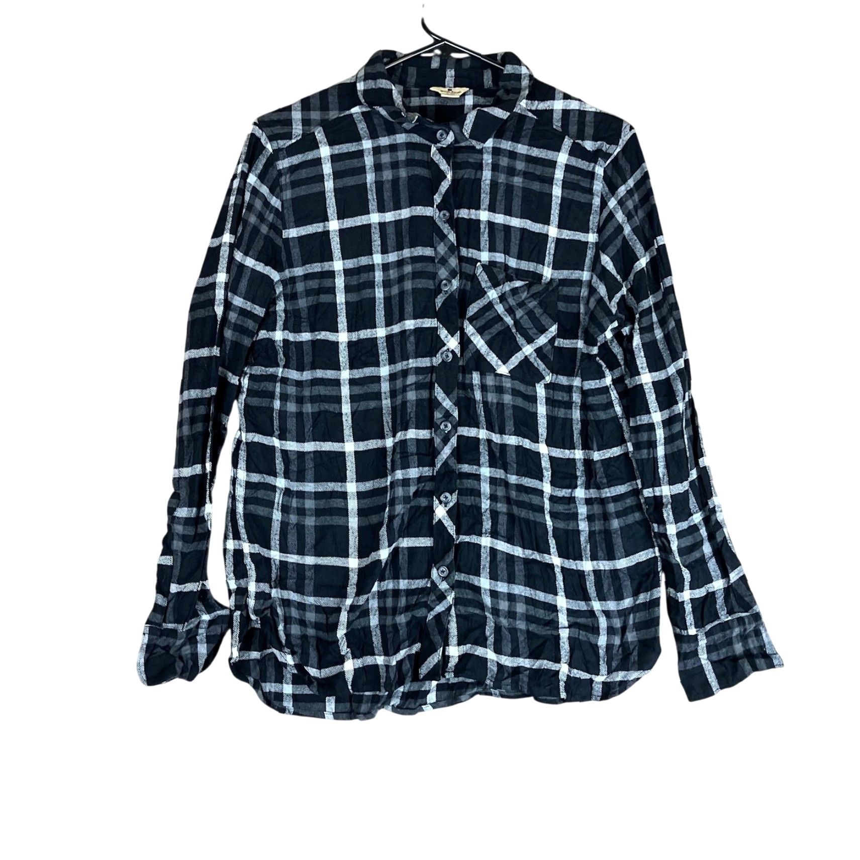 Vintage Woolrich Womens Shirt Plaid Flannel 100% Cotton Black White Large Button-Down Long Sleeve Casual Workwear Styling Womens Size L / US 10 / IT 46 - 2 Thumbnail