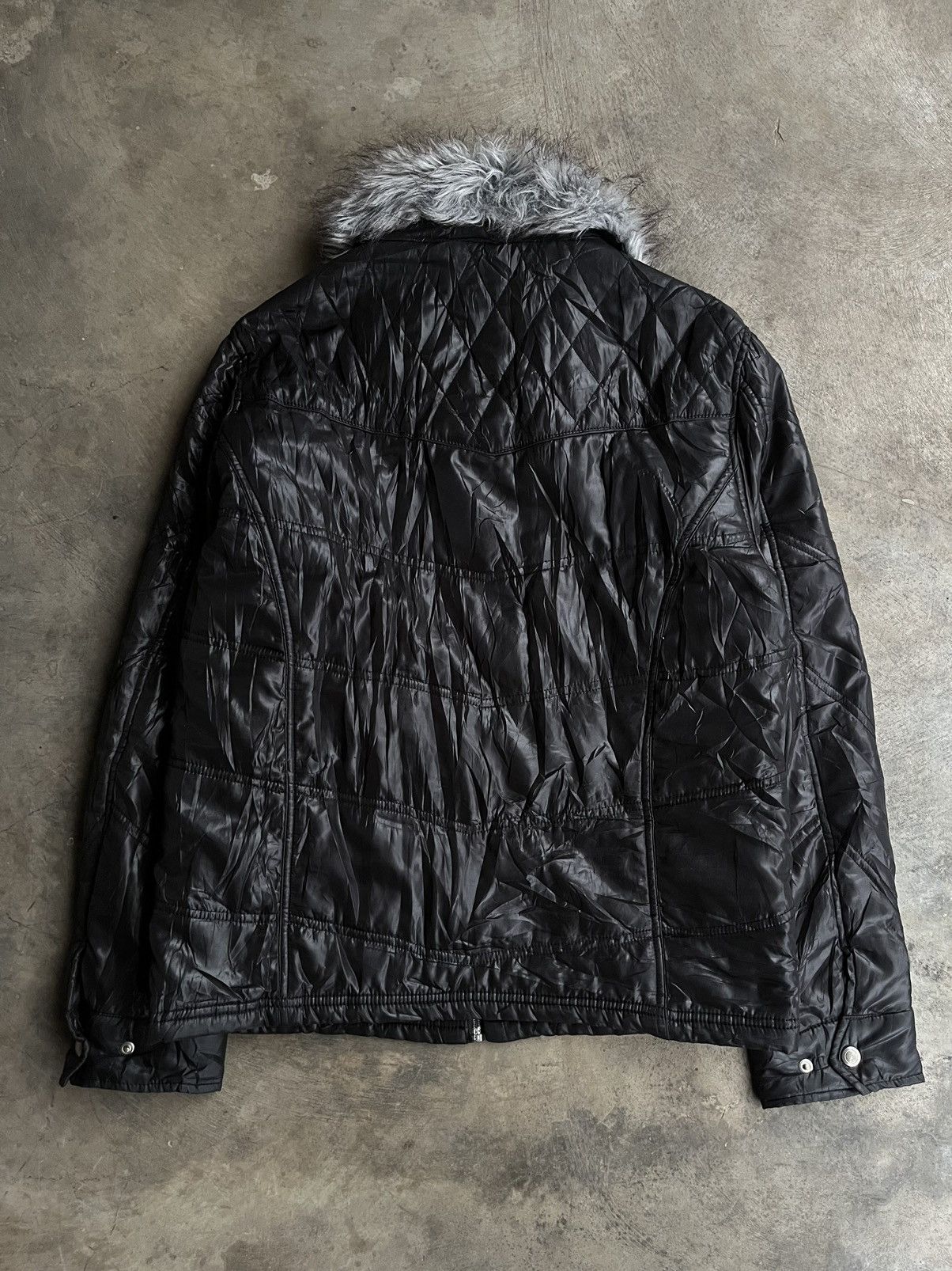 spinach leather fur jacket 平成 y2k spinach leather fur jacket 平成 y2k spinach y2k ファーダウン