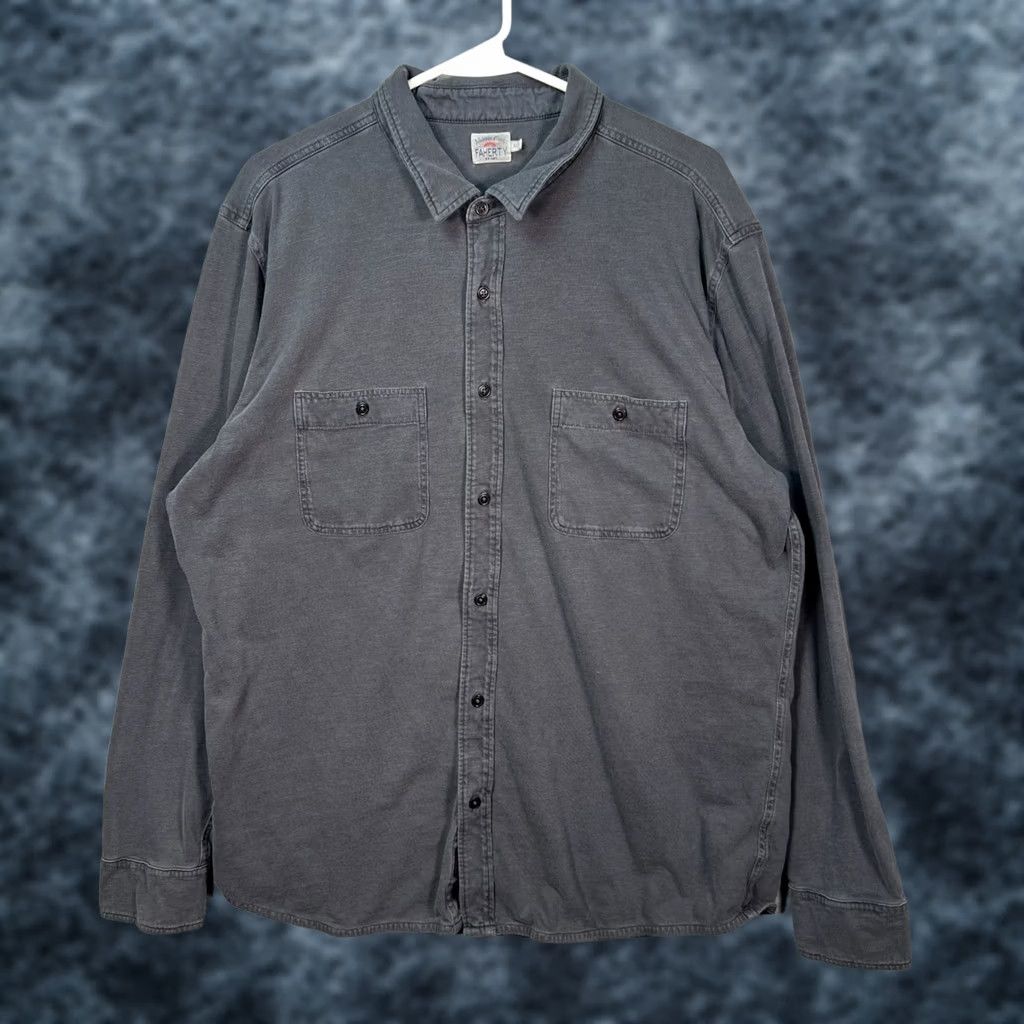 Faherty Faherty Mens XL Gray Long Sleeve Button-Up Shirt 100% Cotton Size US XL / EU 56 / 4 - 1 Thumbnail