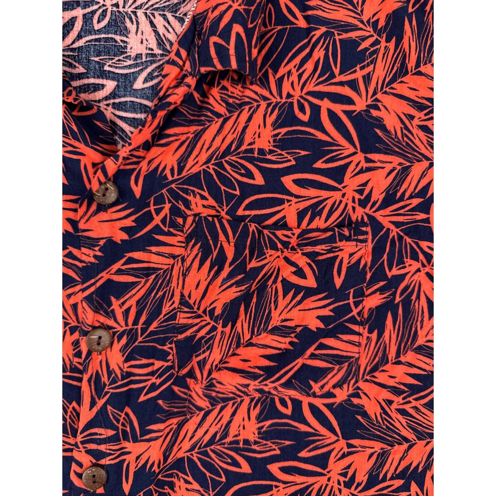 Vintage Up On Hawaiian Shirt Men L Blue Red Floral Palm Leaf Button-Up Rayon Short Sleeve Casual Shirt Size US L / EU 52-54 / 3 - 6 Thumbnail