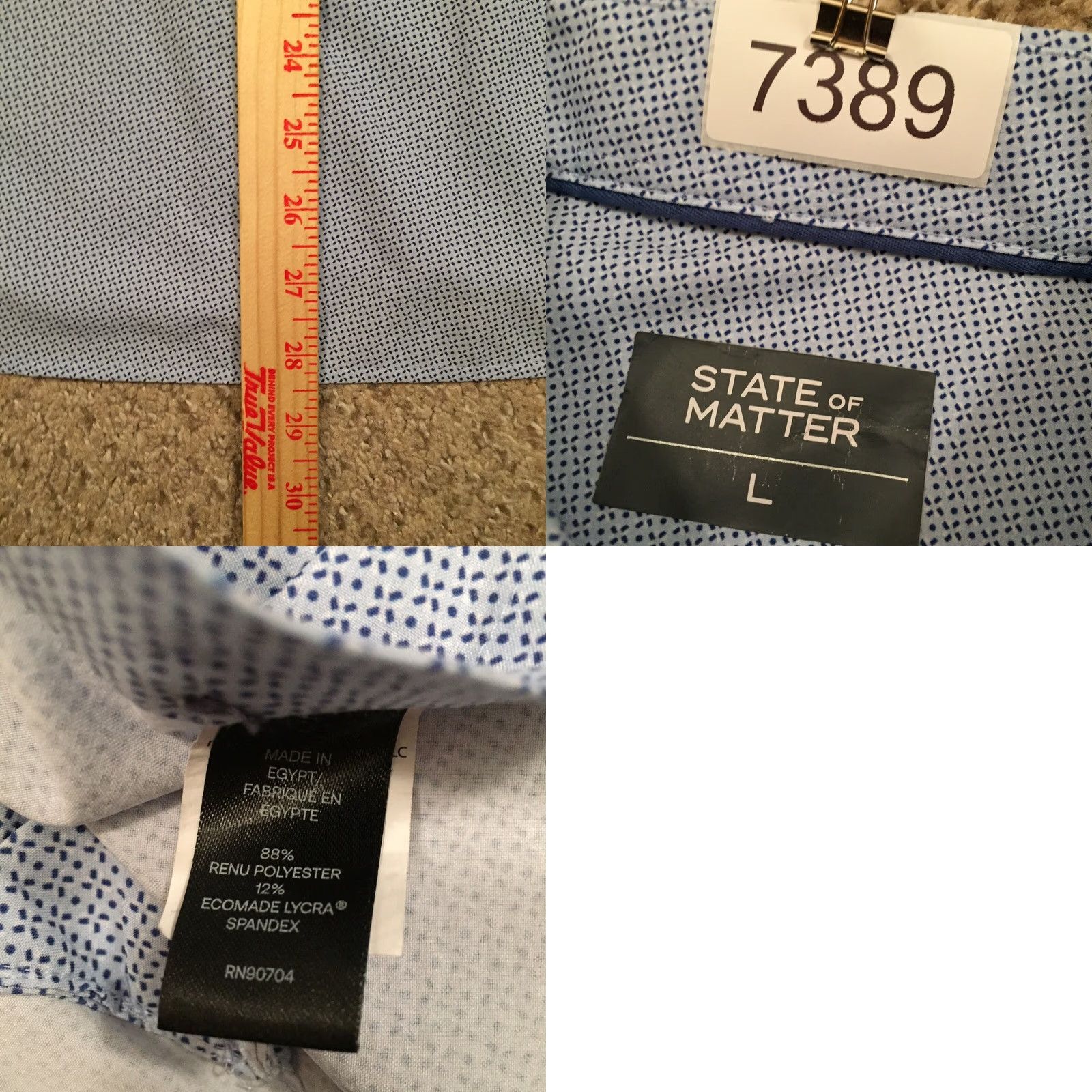 Vintage State Of Matter Shirt State Of Matter Mens Large Blue Geometric Short Sleeve Button Up Size US L / EU 52-54 / 3 - 8 Thumbnail