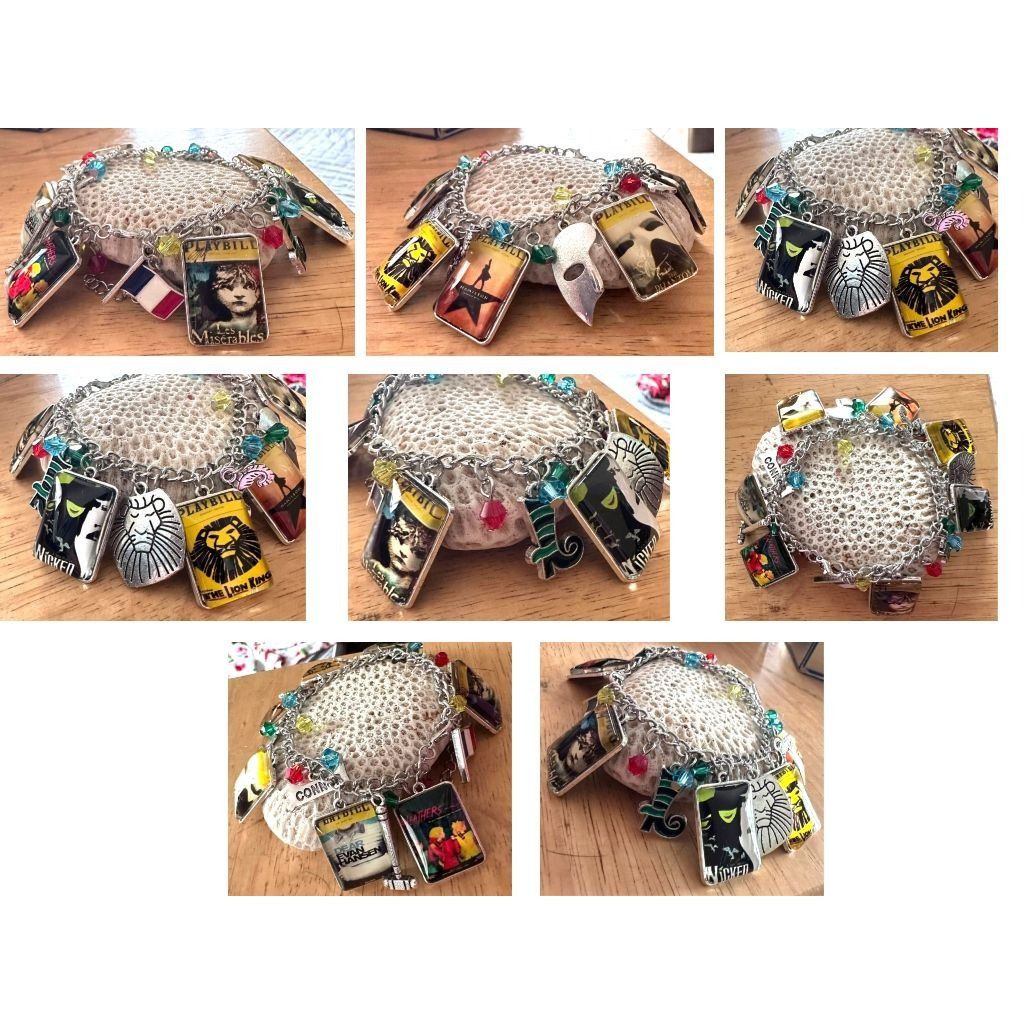 Handmade NYC Broadway Musicals Playbills Charm Bracelet Wicked Hamil Size ONE SIZE - 9 Thumbnail