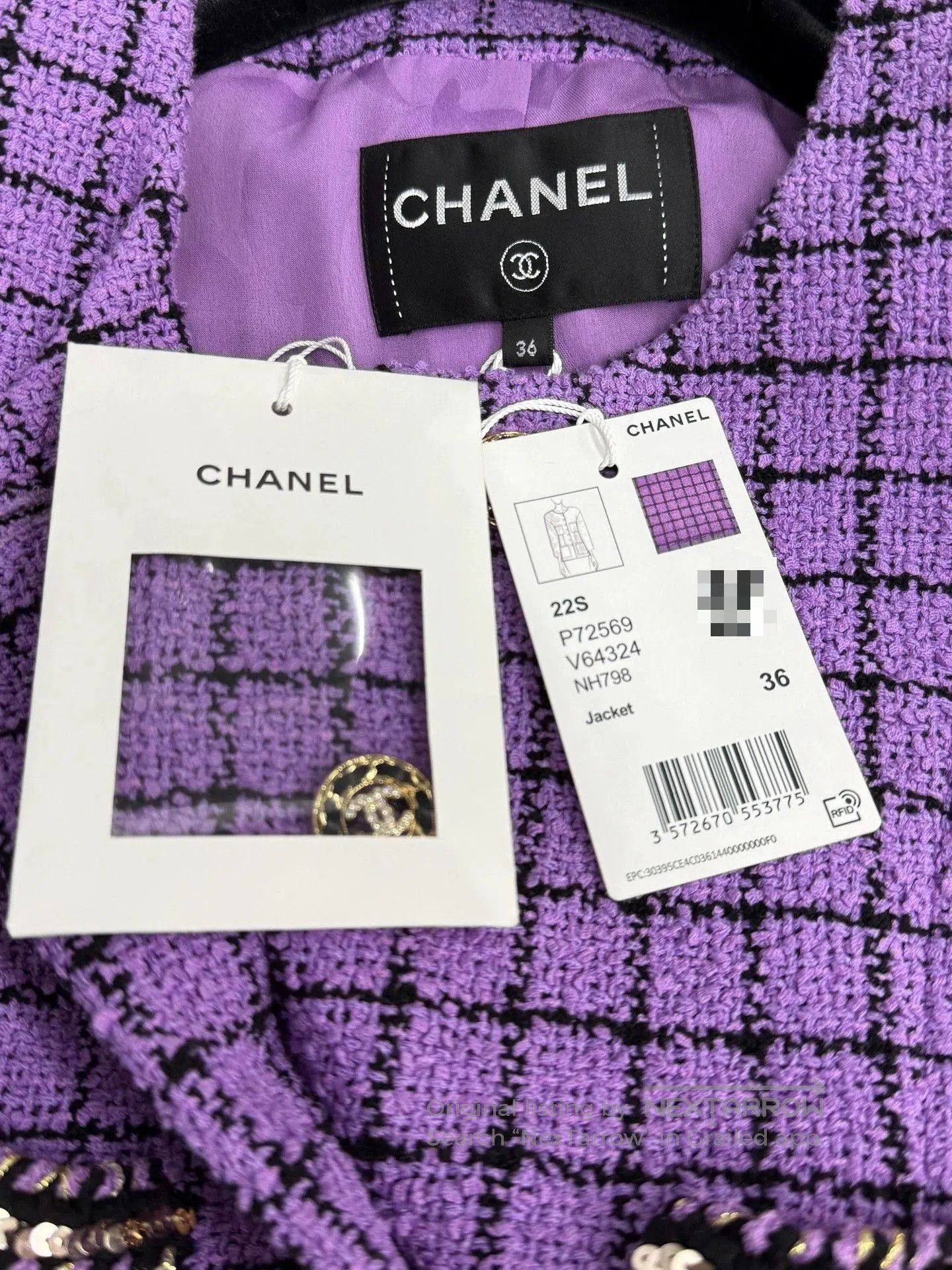 Chanel Chanel Purple Plaid Knit Jacket. Size US M / EU 48-50 / 2 - 4 Thumbnail