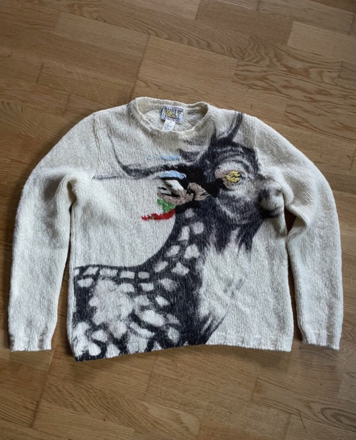 Image of W Lt Walter Van Beirendonck Walter Van Beirendonck Vintage Goat Jumper, Find Size S in White, Men's