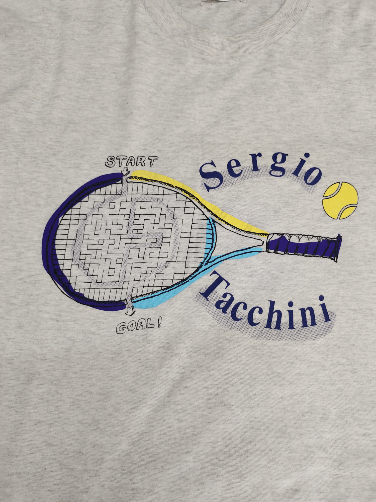 Sergio Tacchini Vintage Sergio Tacchini Racket Crack 'Puzzle Games' T-Shirt Size US M / EU 48-50 / 2 - 3 Thumbnail