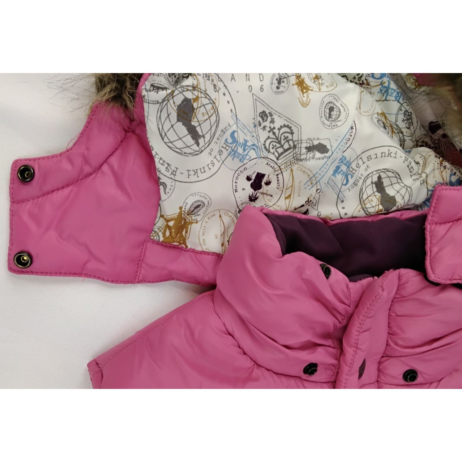 Burton Burton Puffy Vest Women's M Pink Faux Fur Ruff Embroidered Size M / US 6-8 / IT 42-44 - 10 Thumbnail