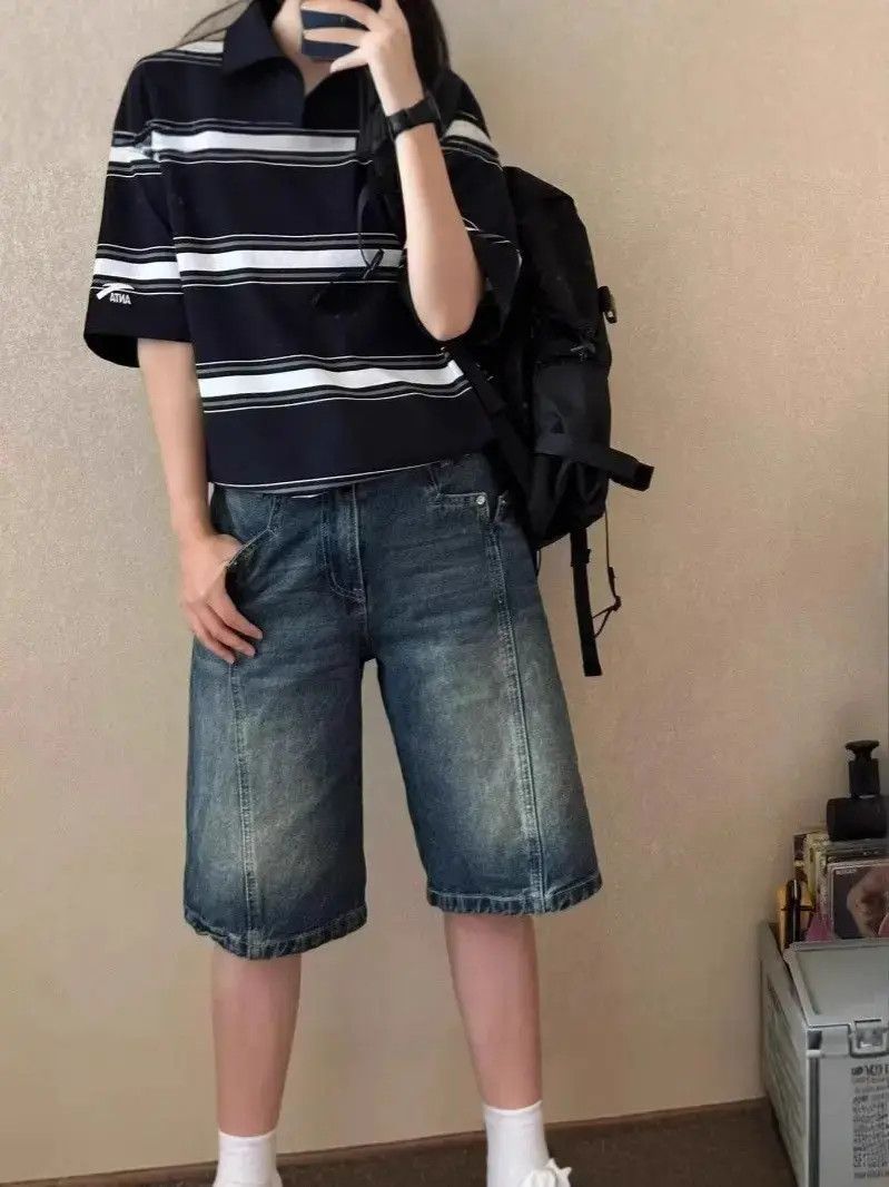Japanese Brand Retro loose casual denim shorts Size US 32 / EU 48 - 3 Thumbnail