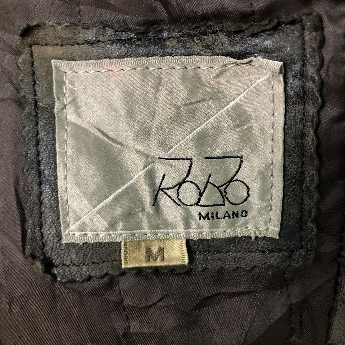 Japanese Brand 🔥VINTAGE FLY BOMBER LEATHER JACKET ROBO MILANO ISSEY MIYAKE Size US M / EU 48-50 / 2 - 20 Thumbnail