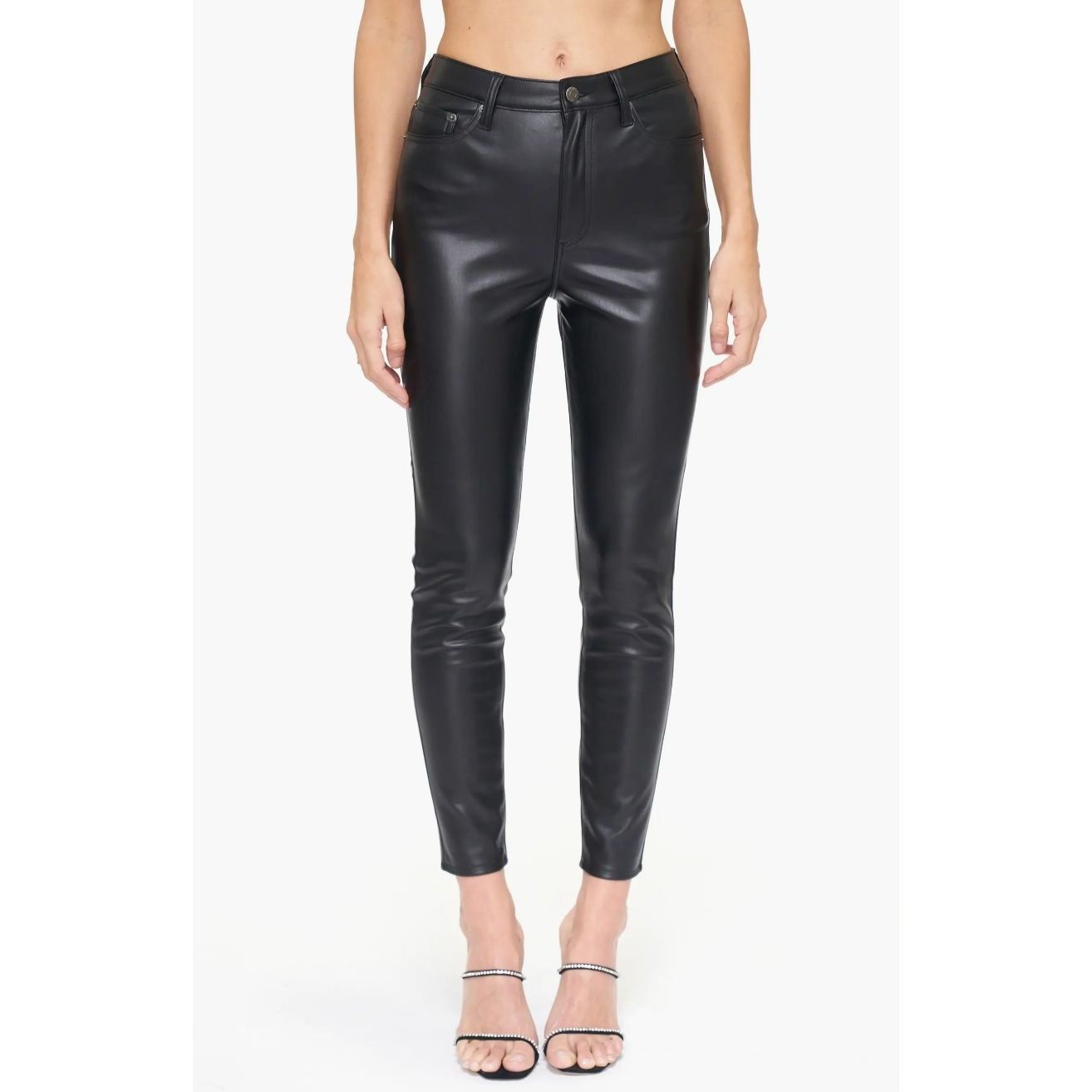 Pistola Pistola Aline Black Faux Leather Skinny Jeans Size 26" / US 2 / IT 38 - 2 Thumbnail
