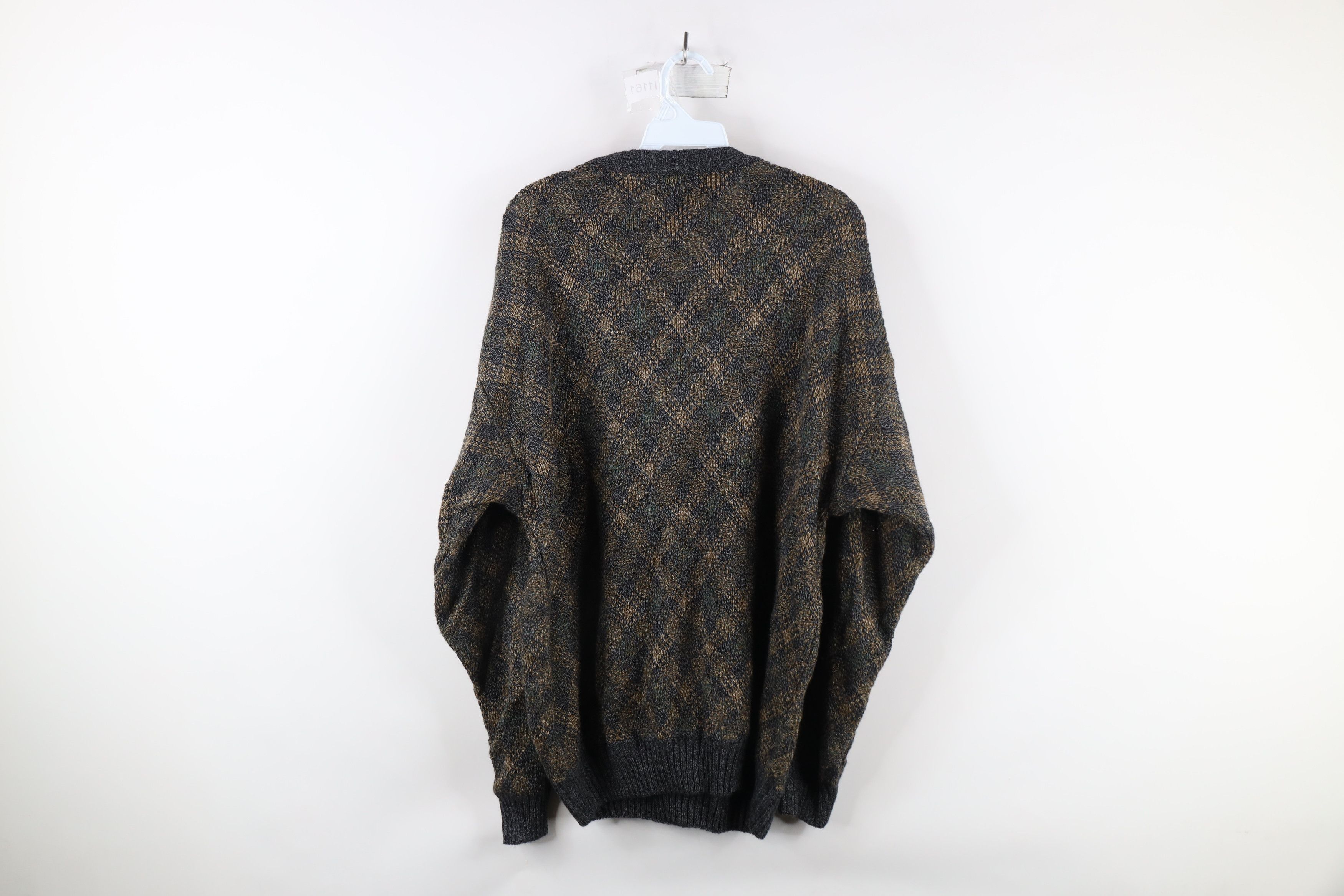 Vintage Vintage 90s Coogi Style Rainbow Argyle Diamond Knit Sweater Size US XXL / EU 58 / 5 - 5 Thumbnail