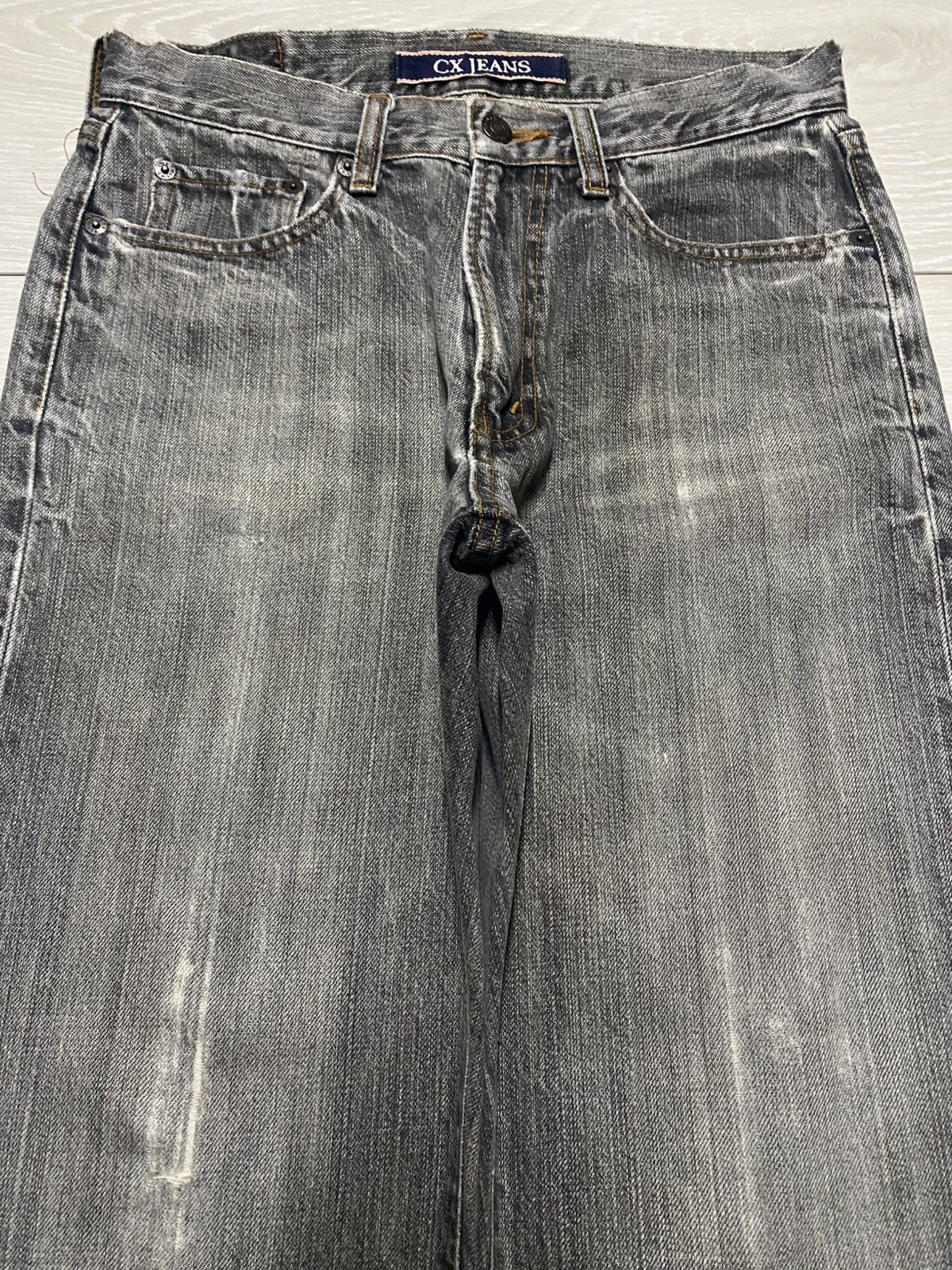 George Cox Cox Casual Clothing Grey Faded Distressed Loose Jeans Size US 29 - 3 Thumbnail