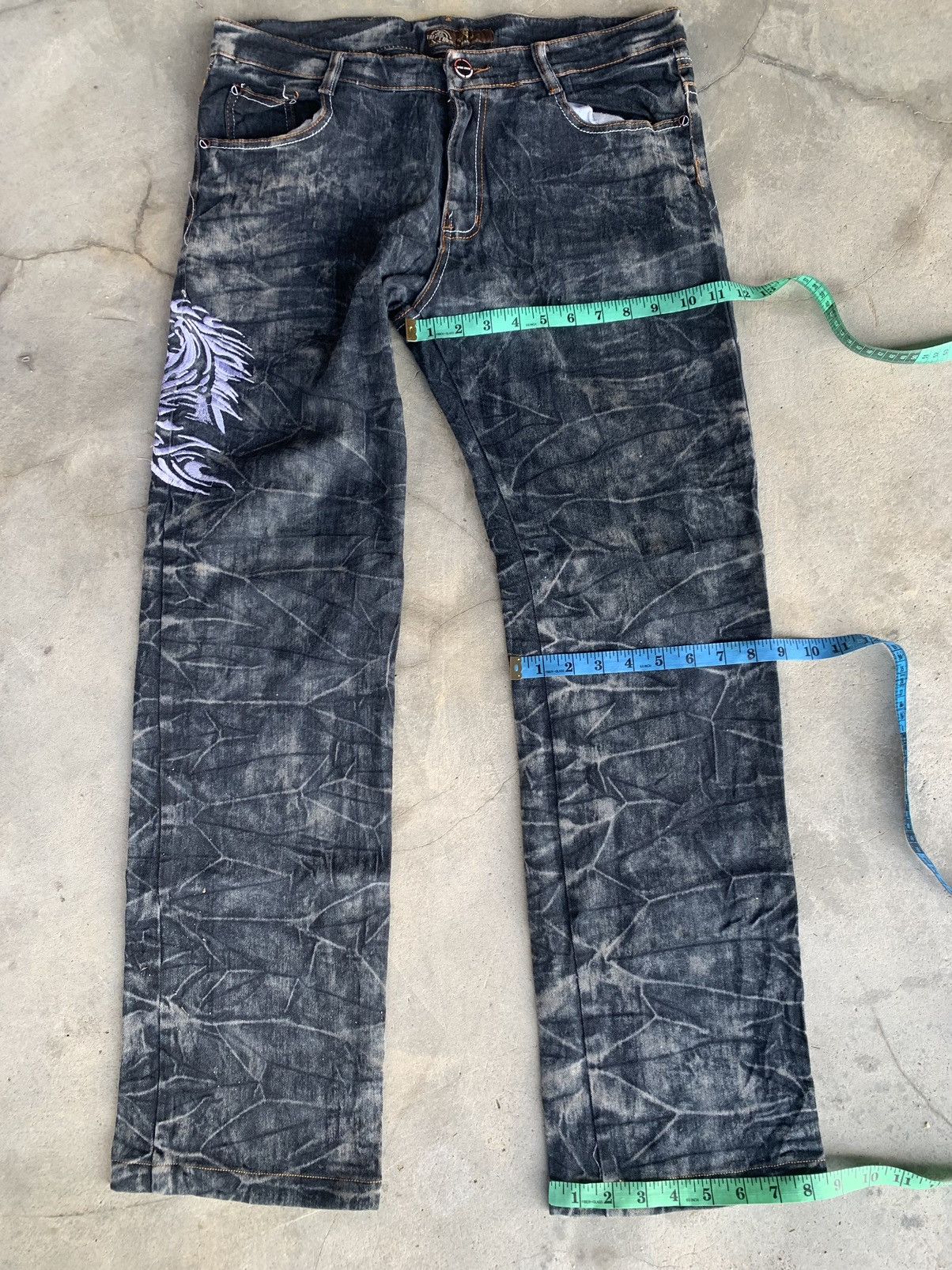 Affliction Unbrand Jeans Crazy Lightning Wash & rare design. Size US 34 / EU 50 - 4 Thumbnail