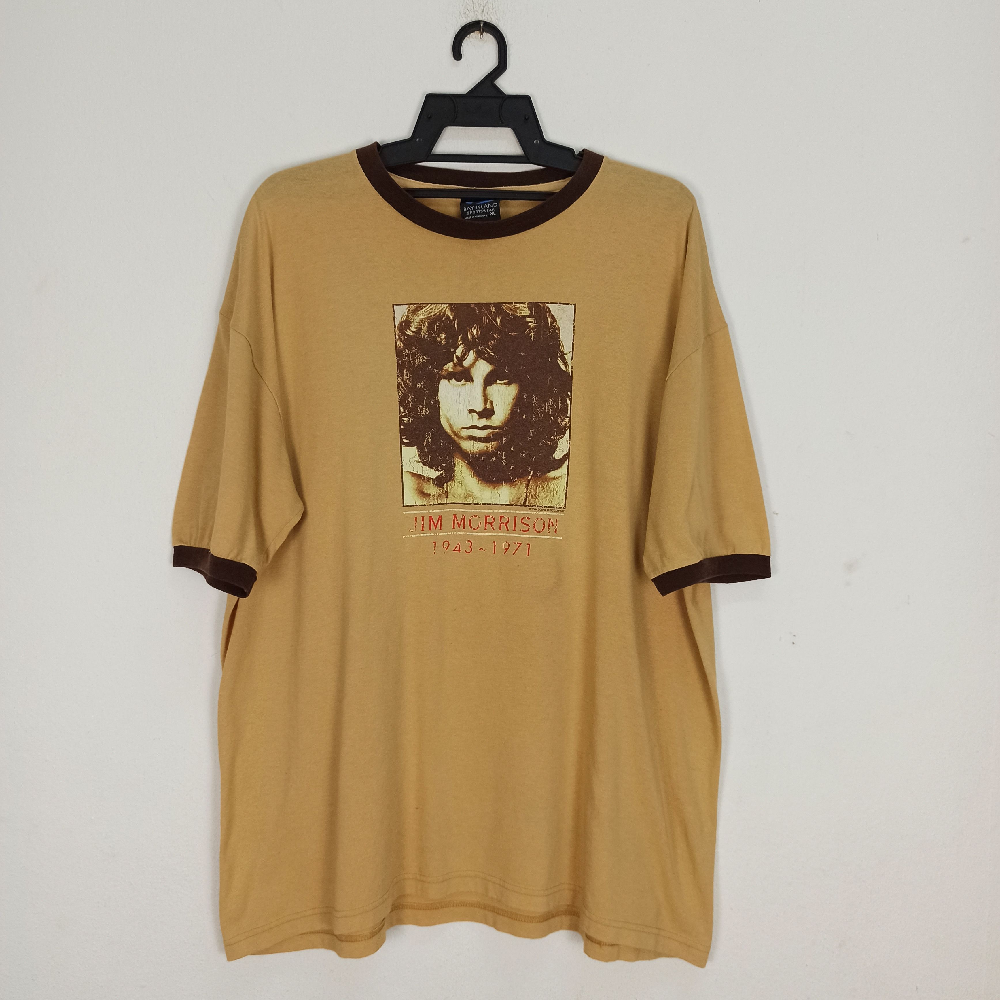 Image of Band Tees x Rock T Shirt Vintage Early 00’S The Doors X Jim Morisson Photo Print Tee in Brown (Size