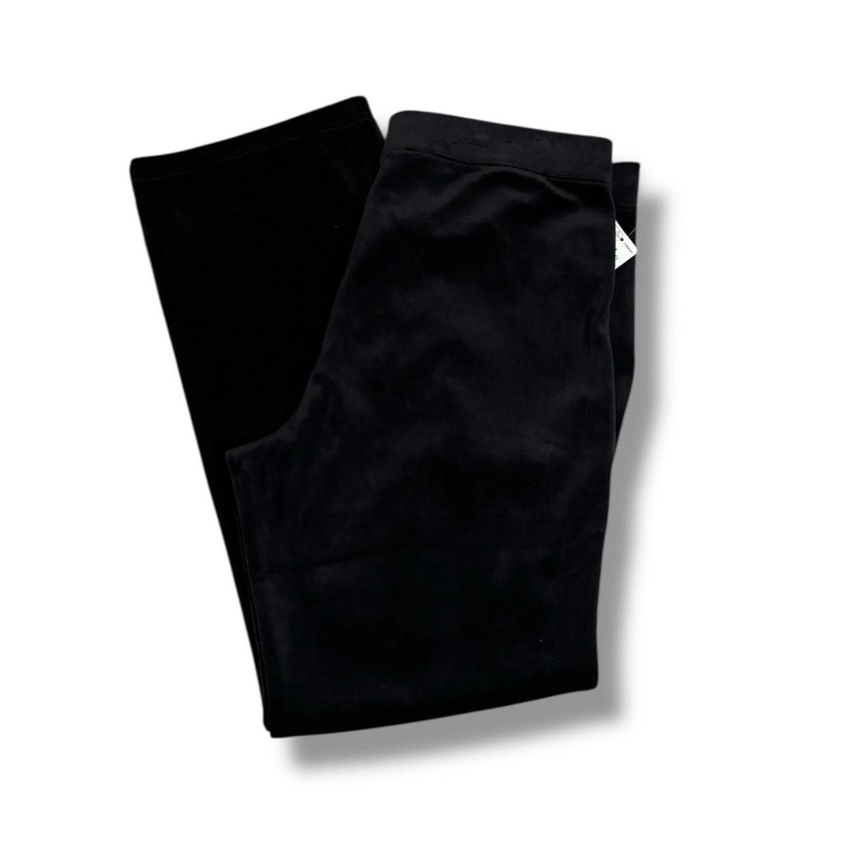 Other Karen Scott Sport black velour high rise straight leg pants Size 38" / US 16 / IT 52 - 4 Thumbnail