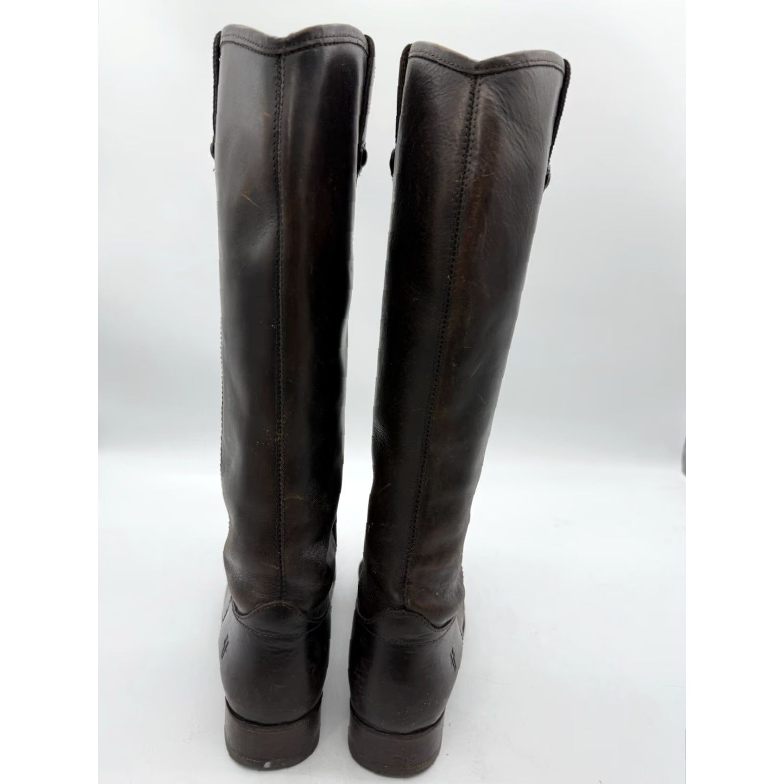 Frye Frye Melissa Riding Boot 7B Distressed Brown Leather Button Pull On Equestrian Womens Boots Size US 7 / IT 37 - 7 Thumbnail