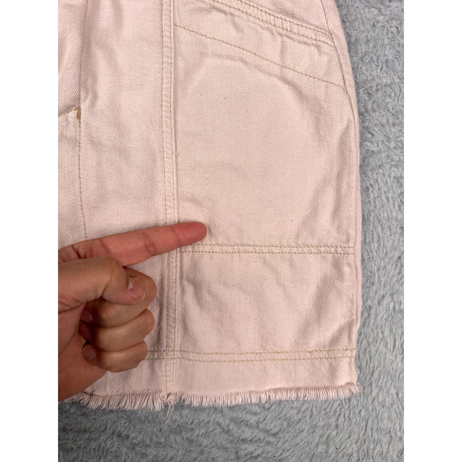Free People Free People Skirt Womens 4 Pink Denim Twill Raw Hem Button Fly Cotton Lyocell Mini Short Size 27" / US 4 / IT 40 - 5 Thumbnail