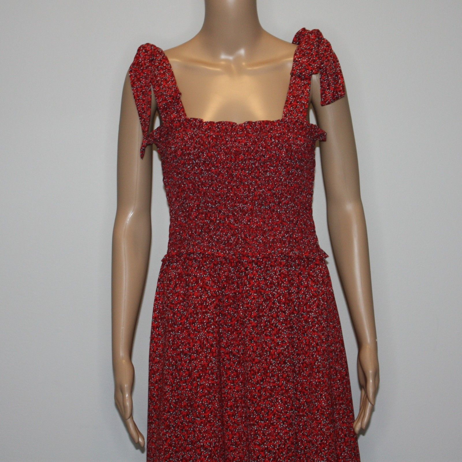 Other Max Studio Tie Strap Smocked Bodice Maxi Dress in Red Color Size L / US 10 / IT 46 - 4 Thumbnail