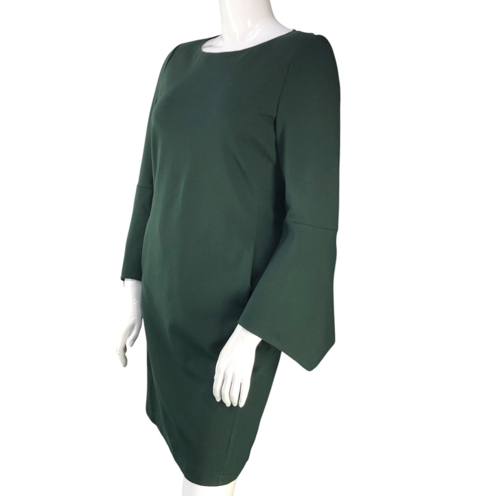 Lafayette 148 Size L Dress Flare Sleeve Round Neck POCKETS