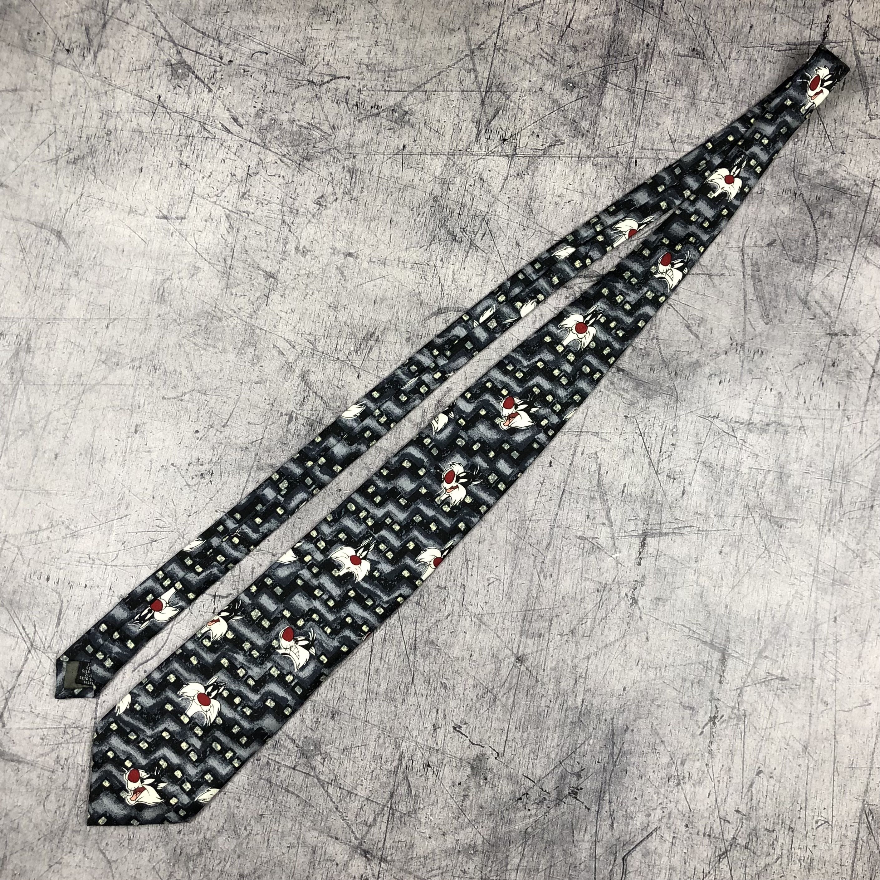 Cartoon Network Vintage 90s Looney Tunes Sylvester Tasmania Devil Tie Size ONE SIZE - 5 Thumbnail