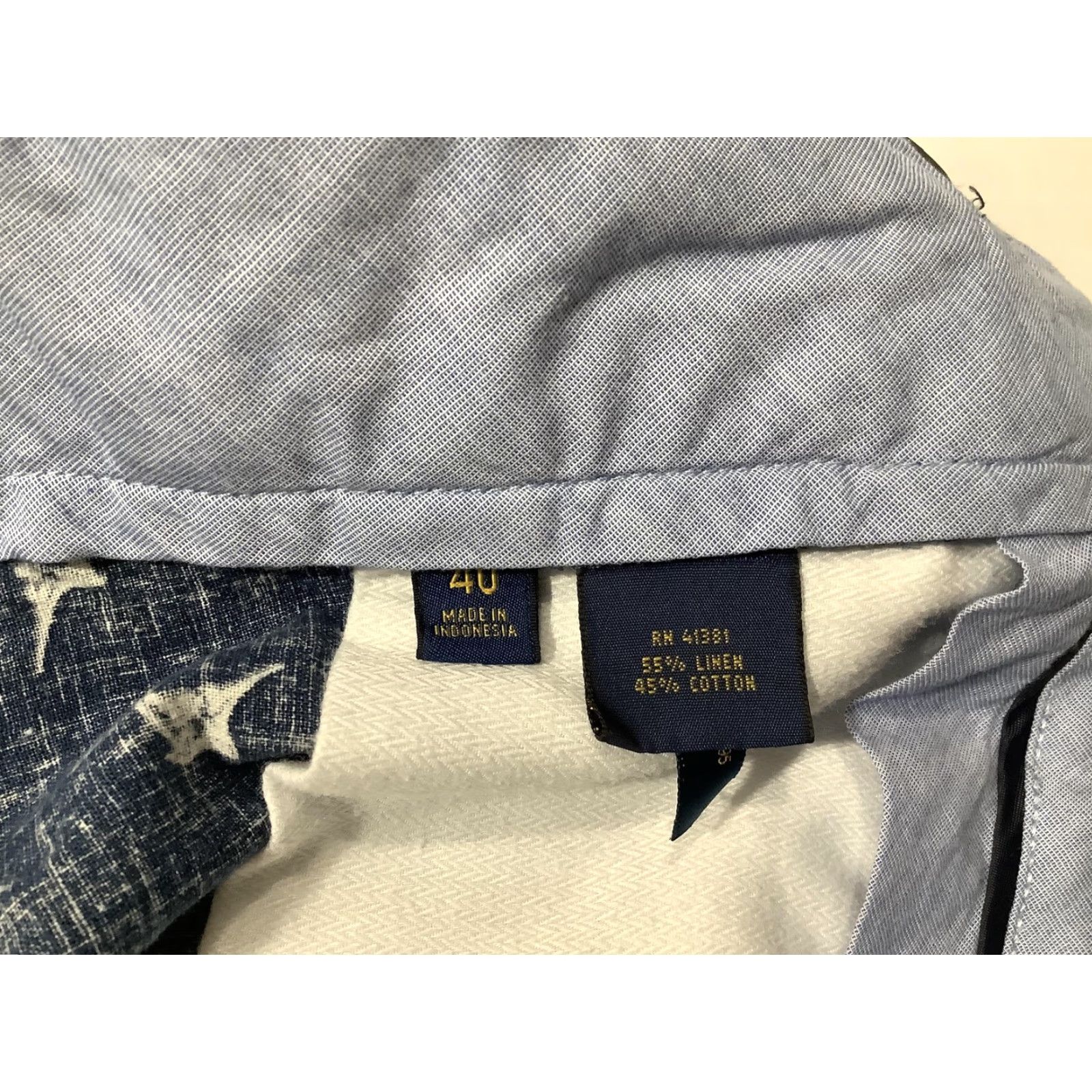 Polo Ralph Lauren Polo Ralph Lauren Shorts Mens 40 Navy Marlin Print Linen Chino 9in Flat Front Size US L / EU 52-54 / 3 - 7 Thumbnail