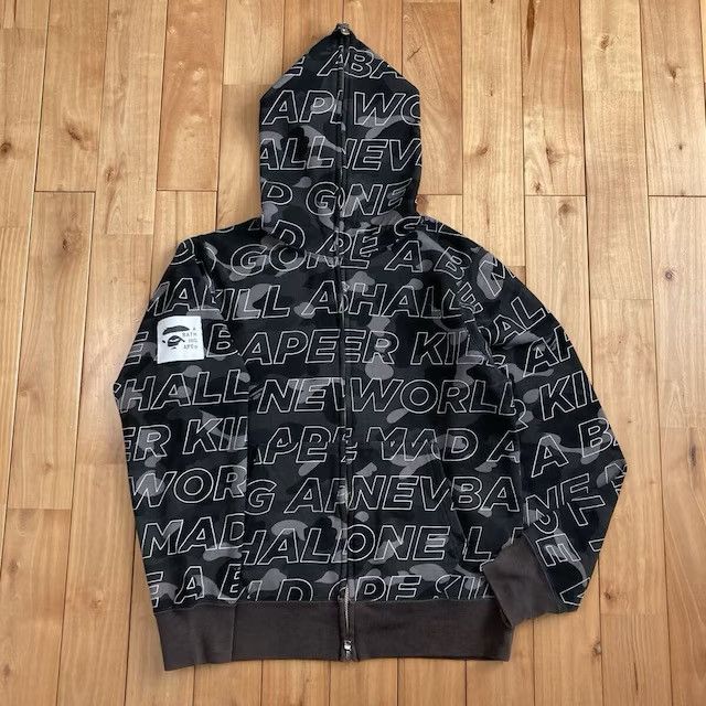 Bape Bape x Black Eye Patch Color Camo Shark Full Zip Hoodie | Grailed