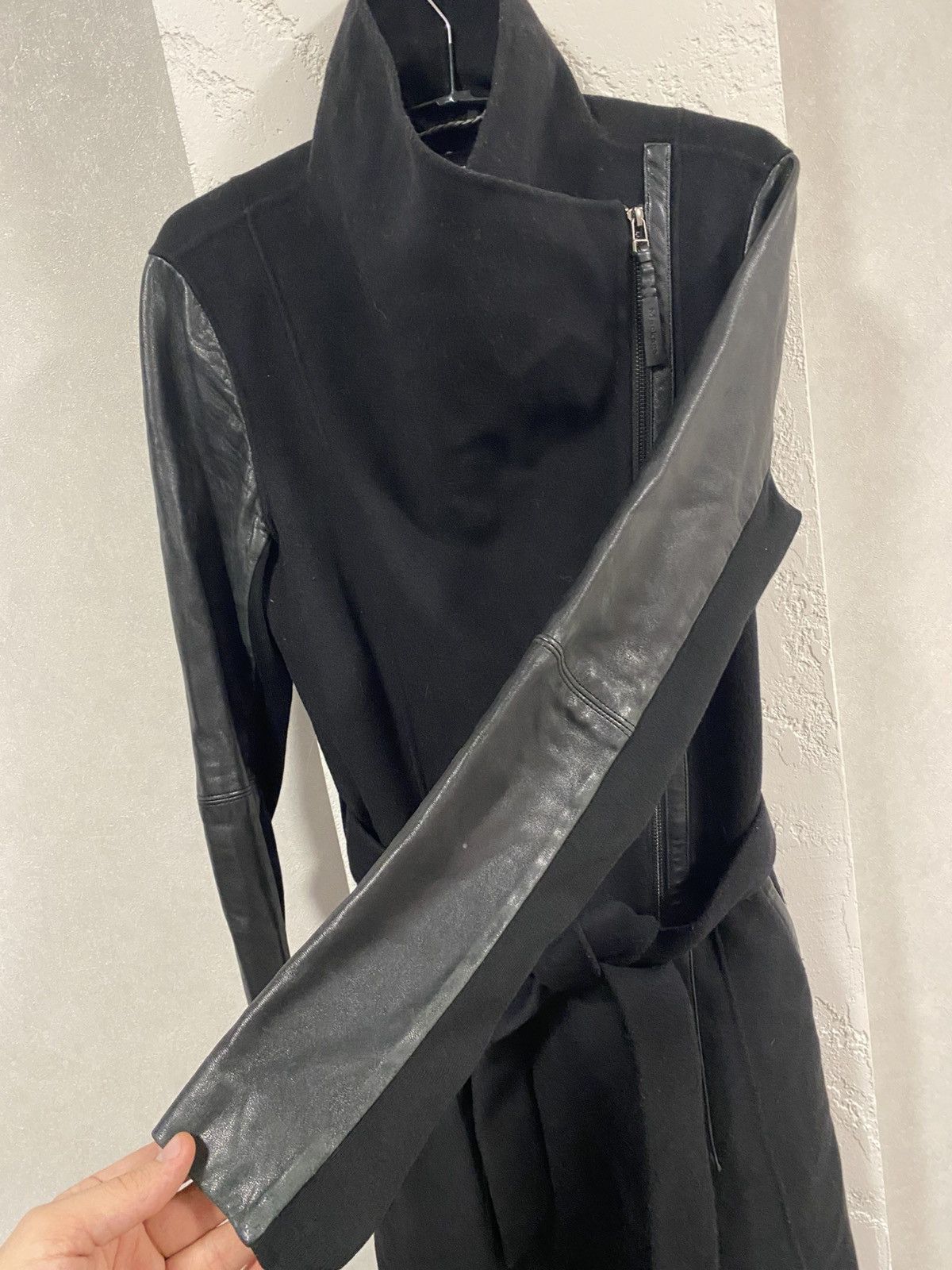 Mackage Mackage Leather Sleeve Asymetrical Long Coat Rick Owens Type Size S / US 4 / IT 40 - 8 Thumbnail