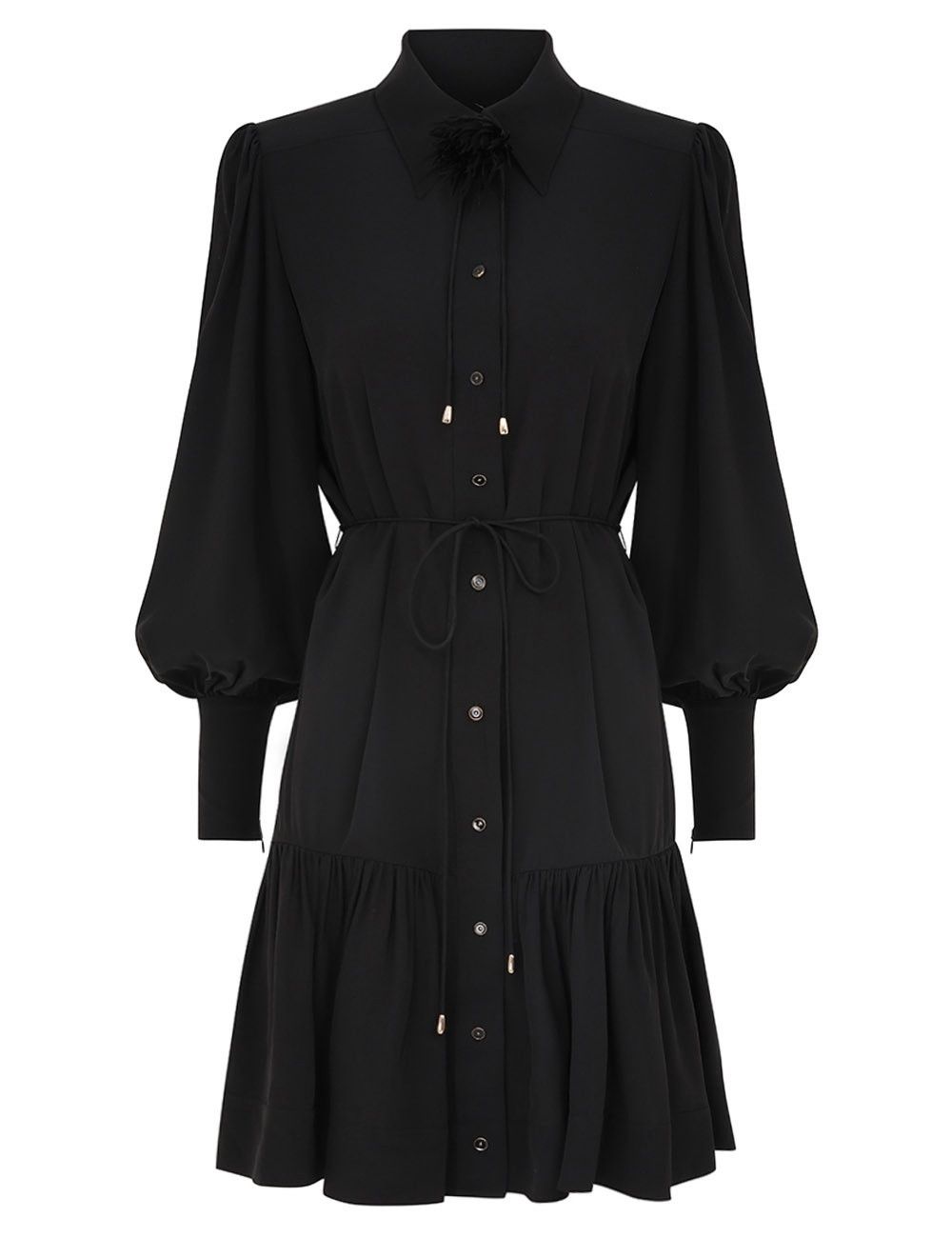 oc11z0825 Shirt Mini Dress in Black