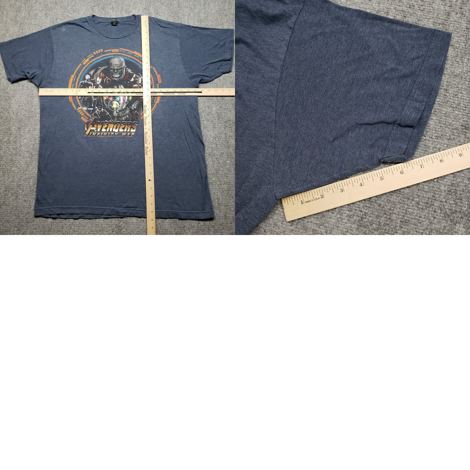 Vintage M&O Fine T-Shirt Mens XL Blue Avengers Infinity War Crew Neck Short Sleeve Size US XL / EU 56 / 4 - 8 Thumbnail