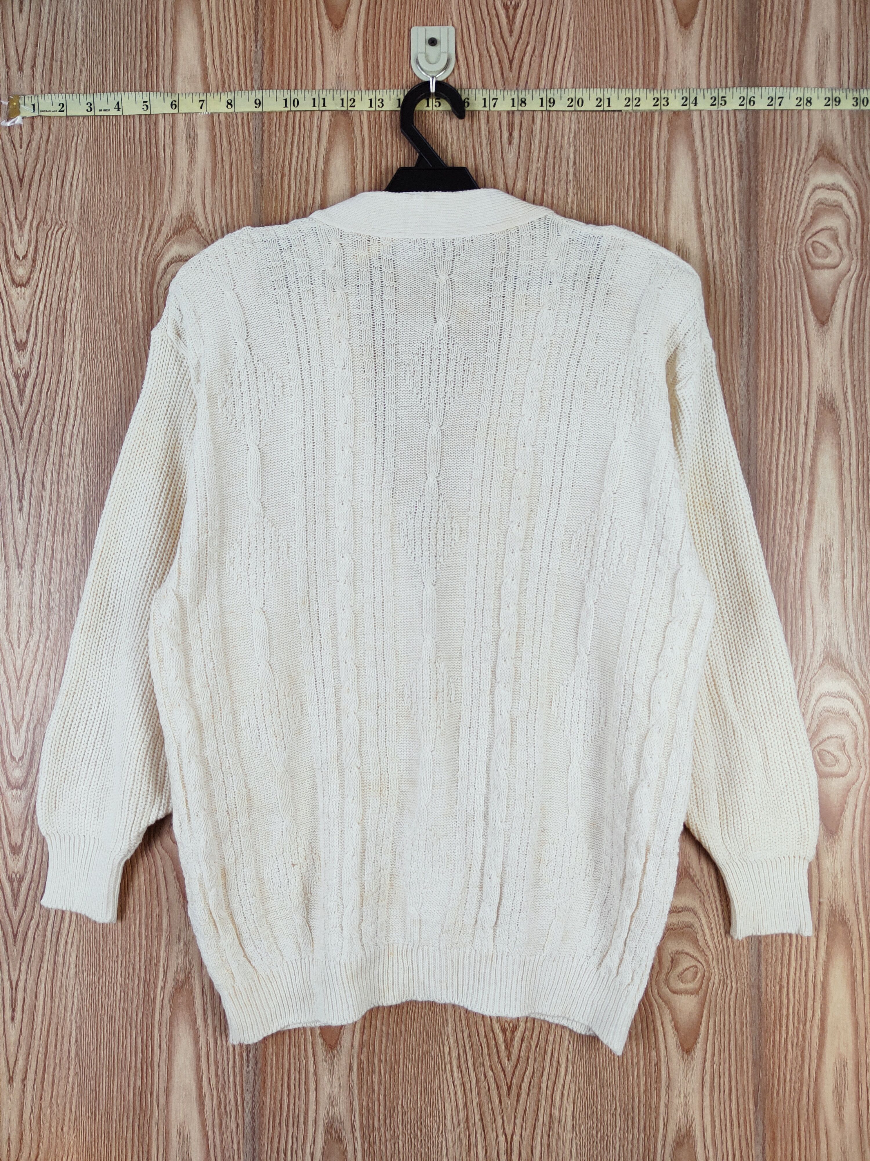 Aran Isles Knitwear × Japanese Brand Japanese Brand Cream Knitwear Cardigan vintage #W 550 Size L / US 10 / IT 46 - 7 Thumbnail