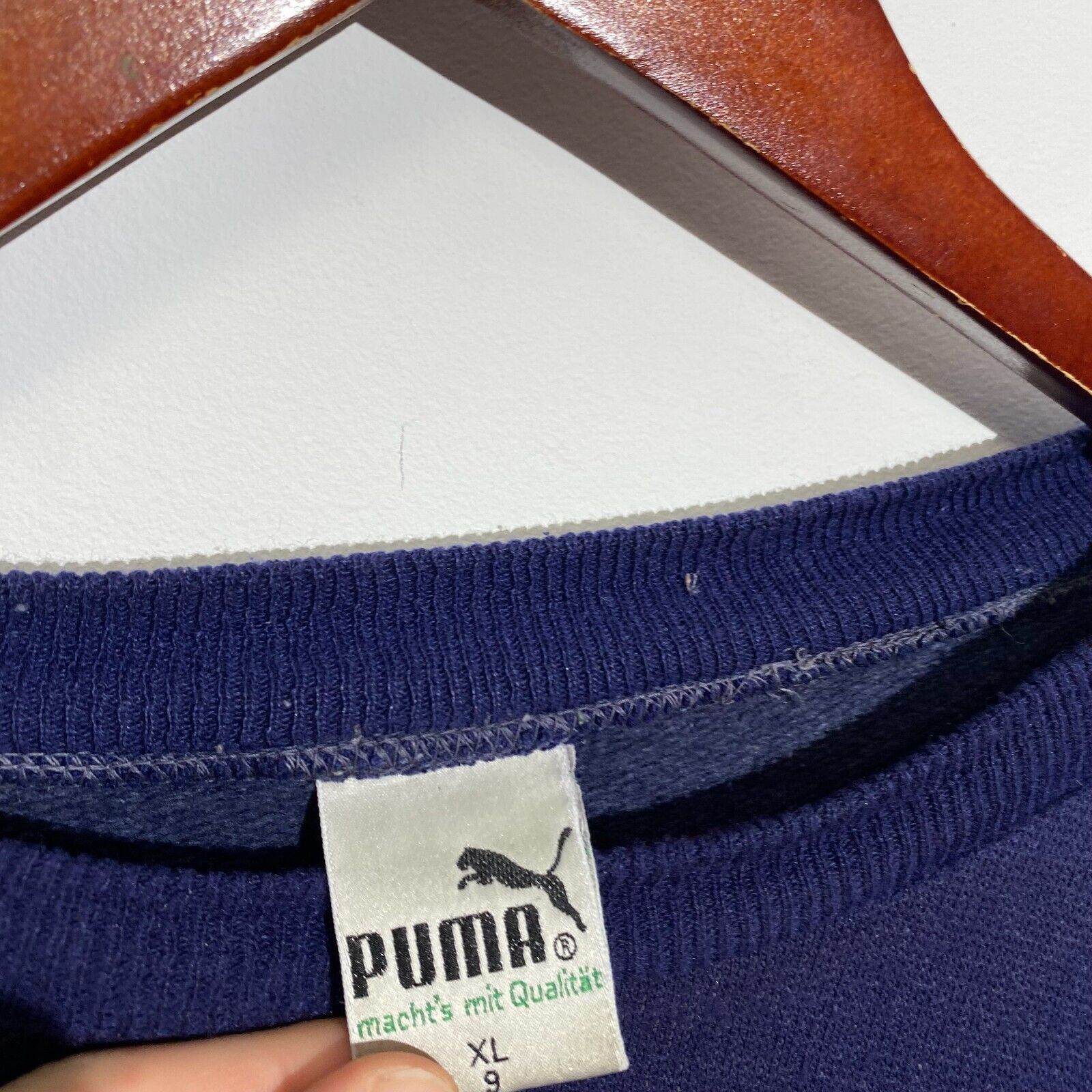 Puma × Vintage Vintage Puma Unisex Navy Blue Acrylic Crewneck Size XL 90s Size US XL / EU 56 / 4 - 6 Thumbnail