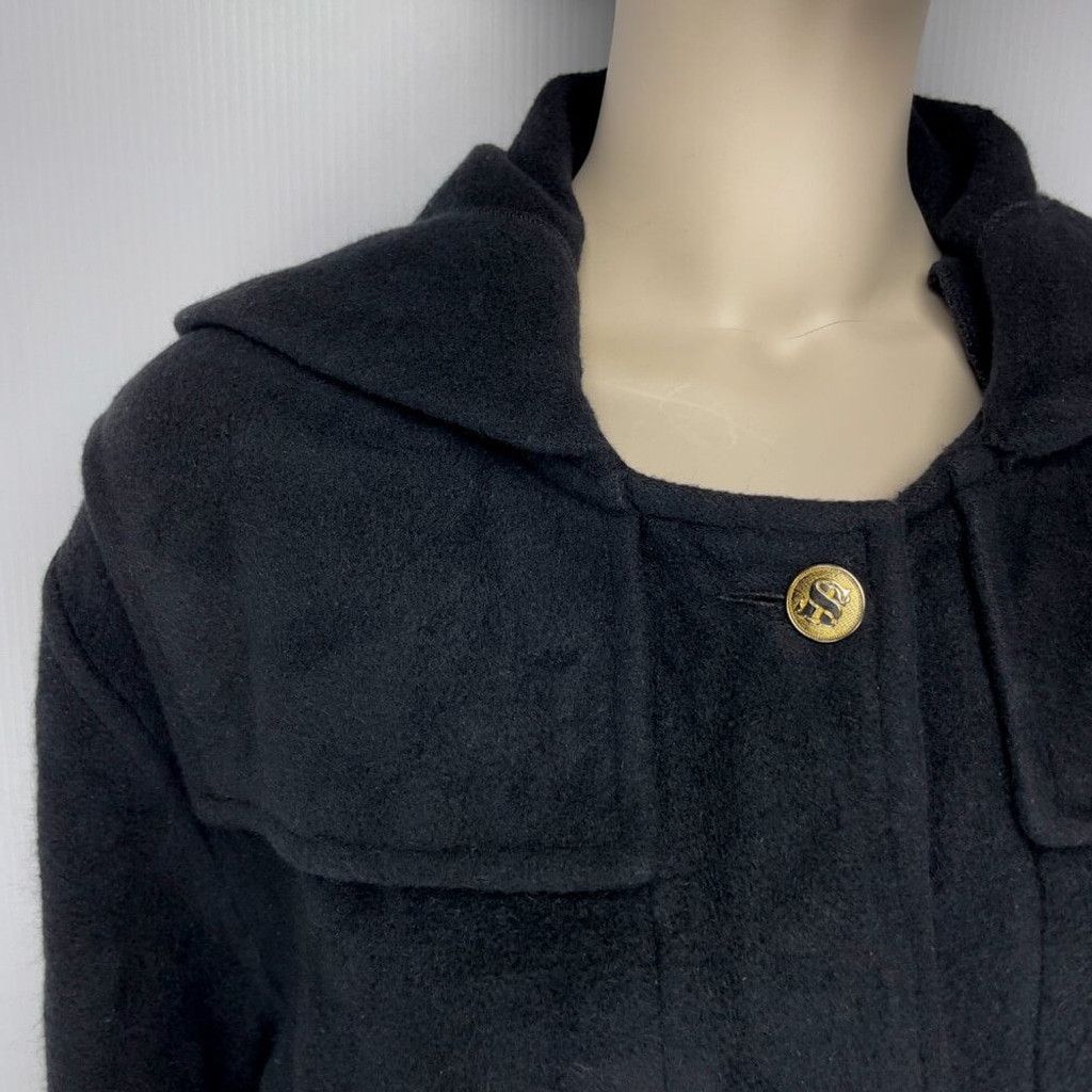 Sonia Rykiel SONIA RYKIEL Fleece Hooded Black Straight fit Coat Size M / US 6-8 / IT 42-44 - 8 Thumbnail