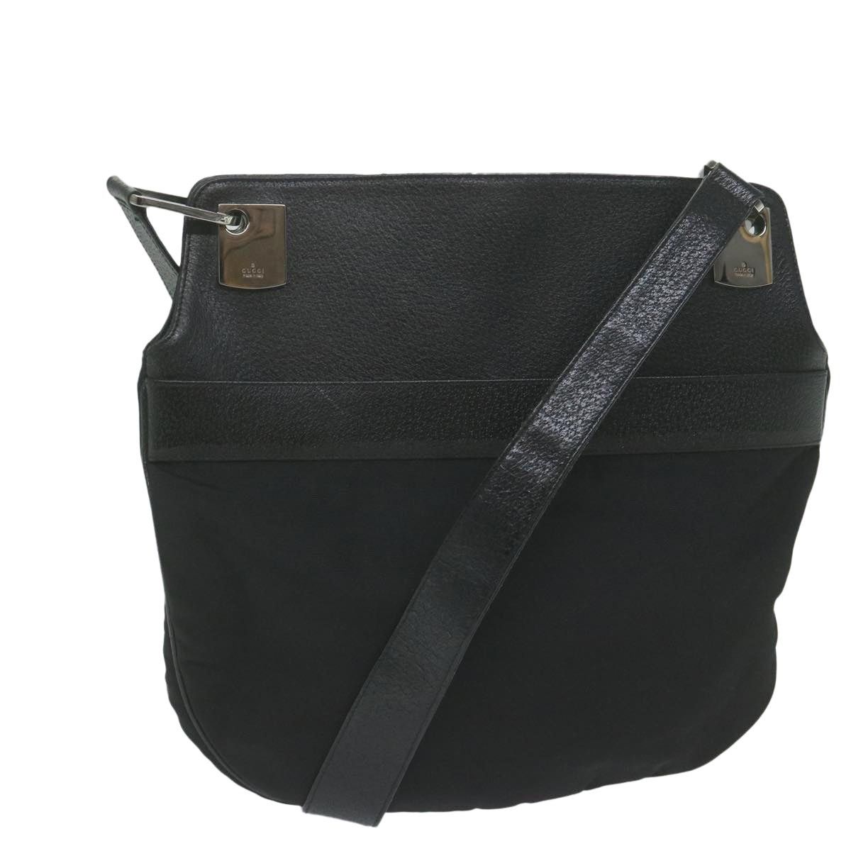 Gucci Shoulder Bag Nylon Leather Black 001 001, Women's