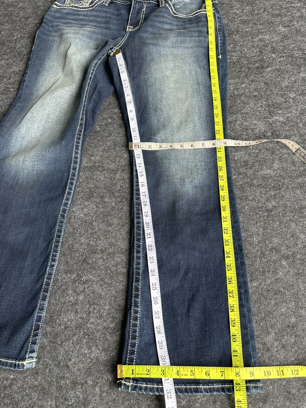 If Six Was Nine Vigoss Flare Baggy Blue Washed Denim D463 Size US 35 - 8 Thumbnail