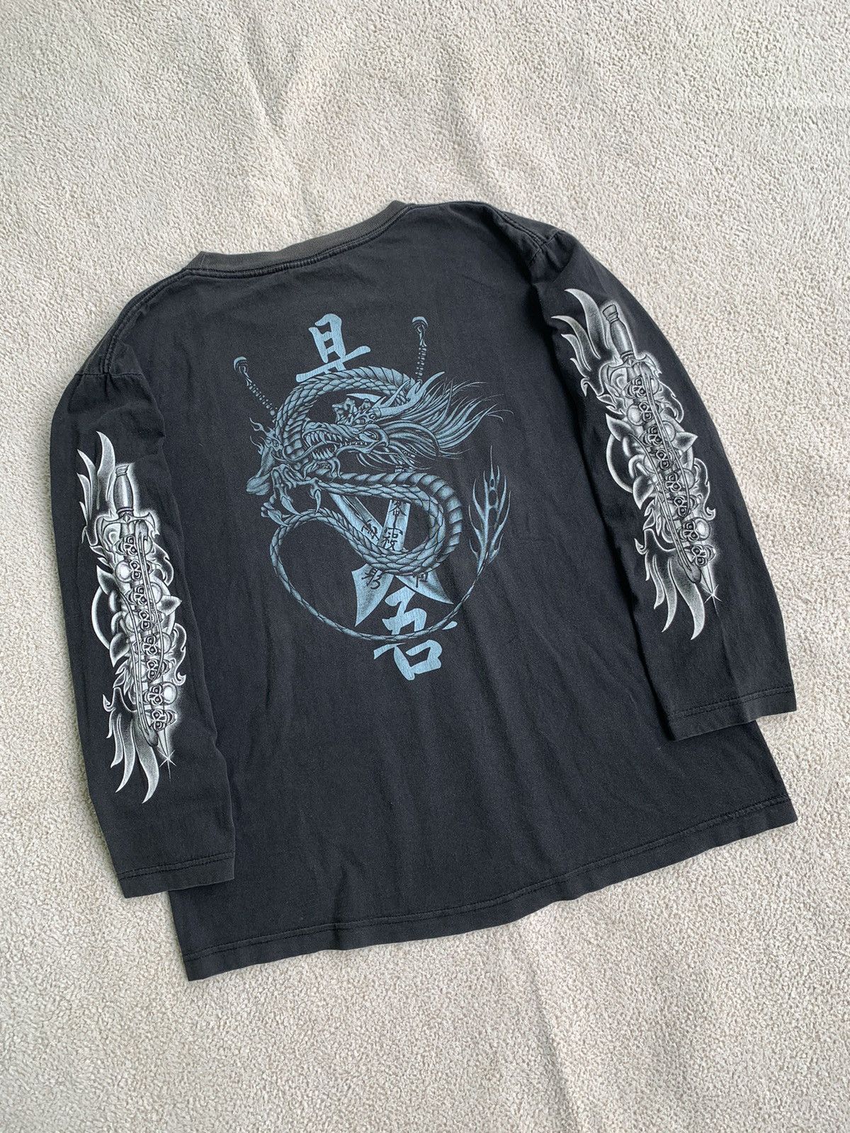 If Six Was Nine × Japanese Brand × Le Grande Bleu (L.G.B.) VTG Dragon Poem Long Sleeve T Shirt Size US L / EU 52-54 / 3 - 7 Thumbnail