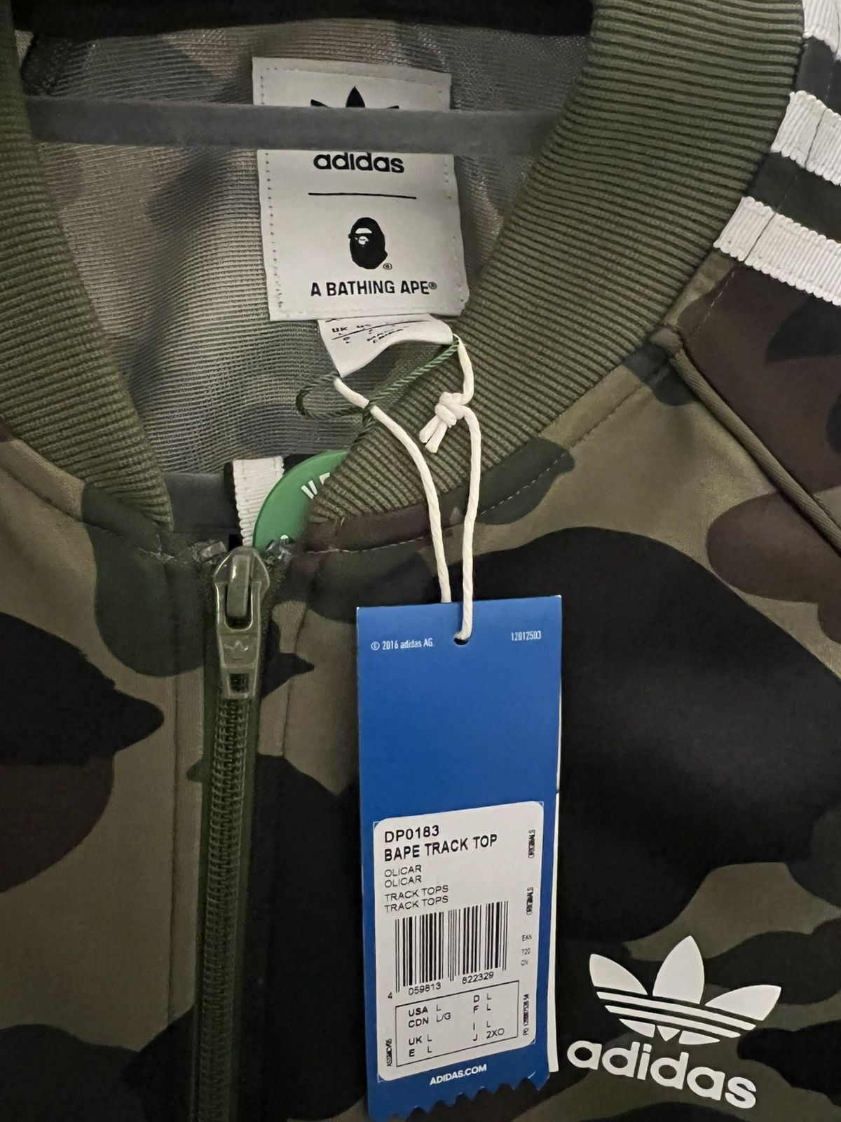 Adidas × Bape Bape/adidas track suit top (Large) Size US L / EU 52-54 / 3 - 5 Thumbnail