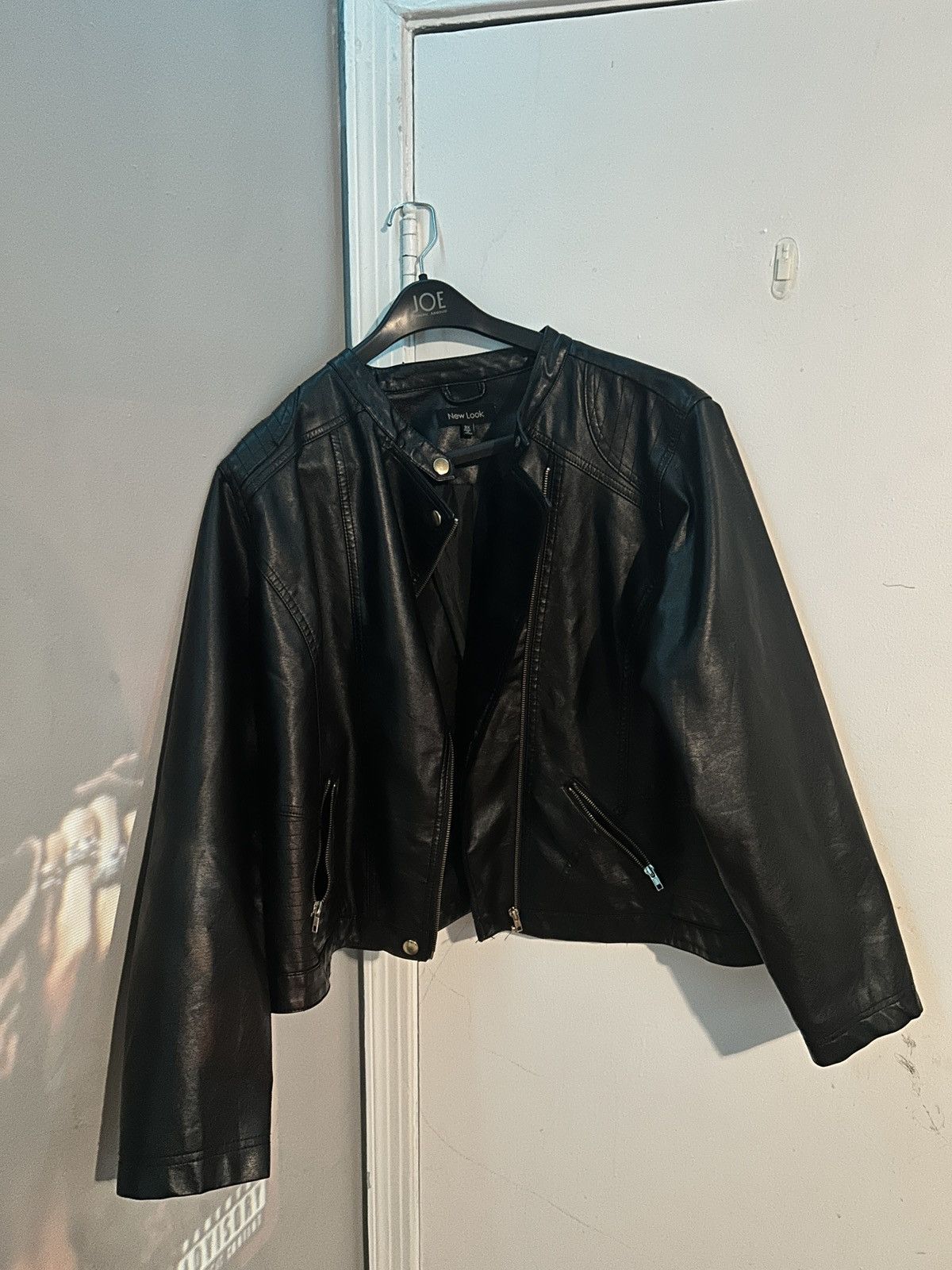 New Look New Look Black Leather Jacket Size 3XL / US 20-22 - 1 Thumbnail