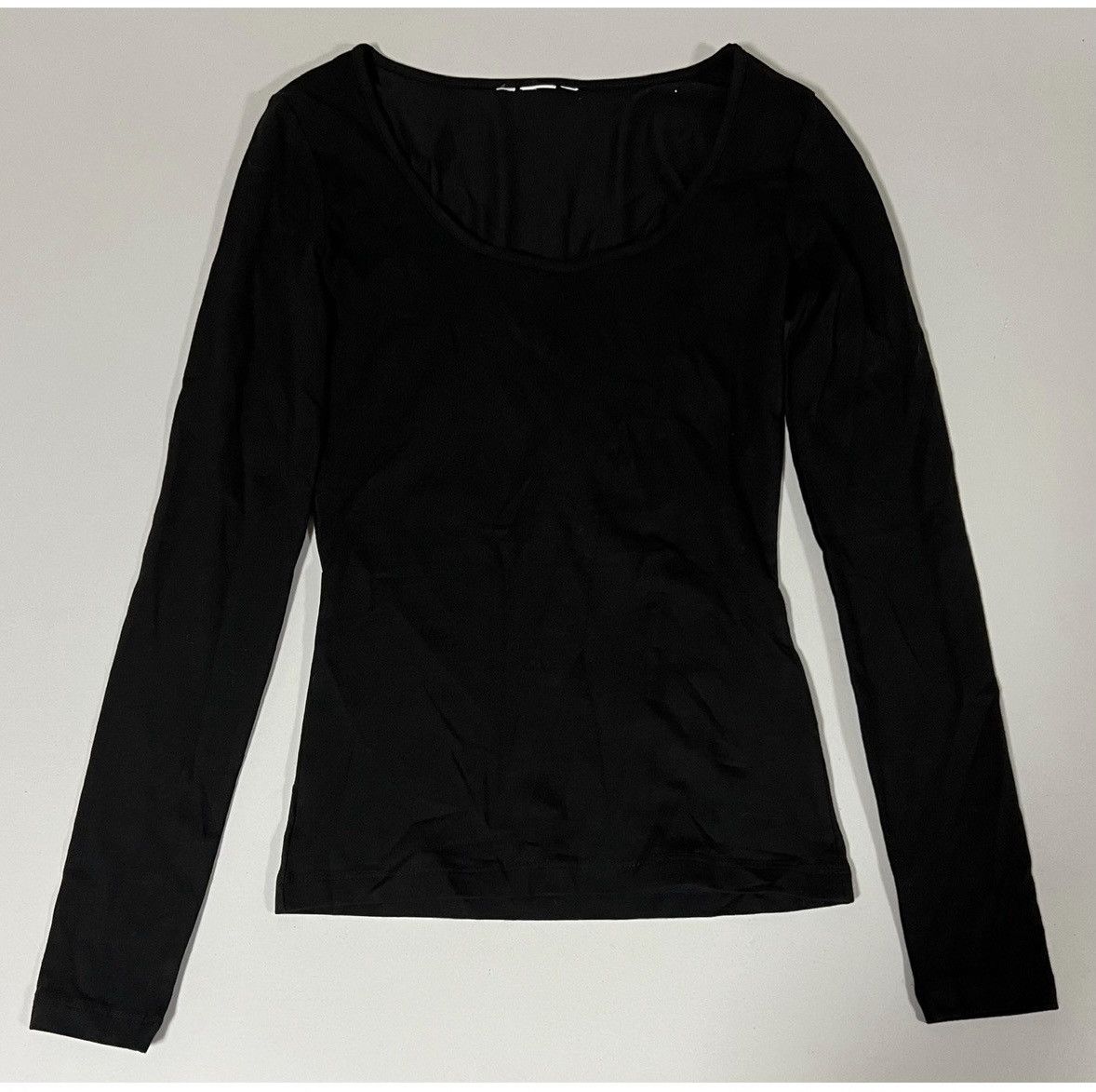 Vintage Black Solid Scoop-Neck Long Sleeve Tee T-Shirt Top Size XS 🖤 Size XS / US 0-2 / IT 36-38 - 1 Thumbnail