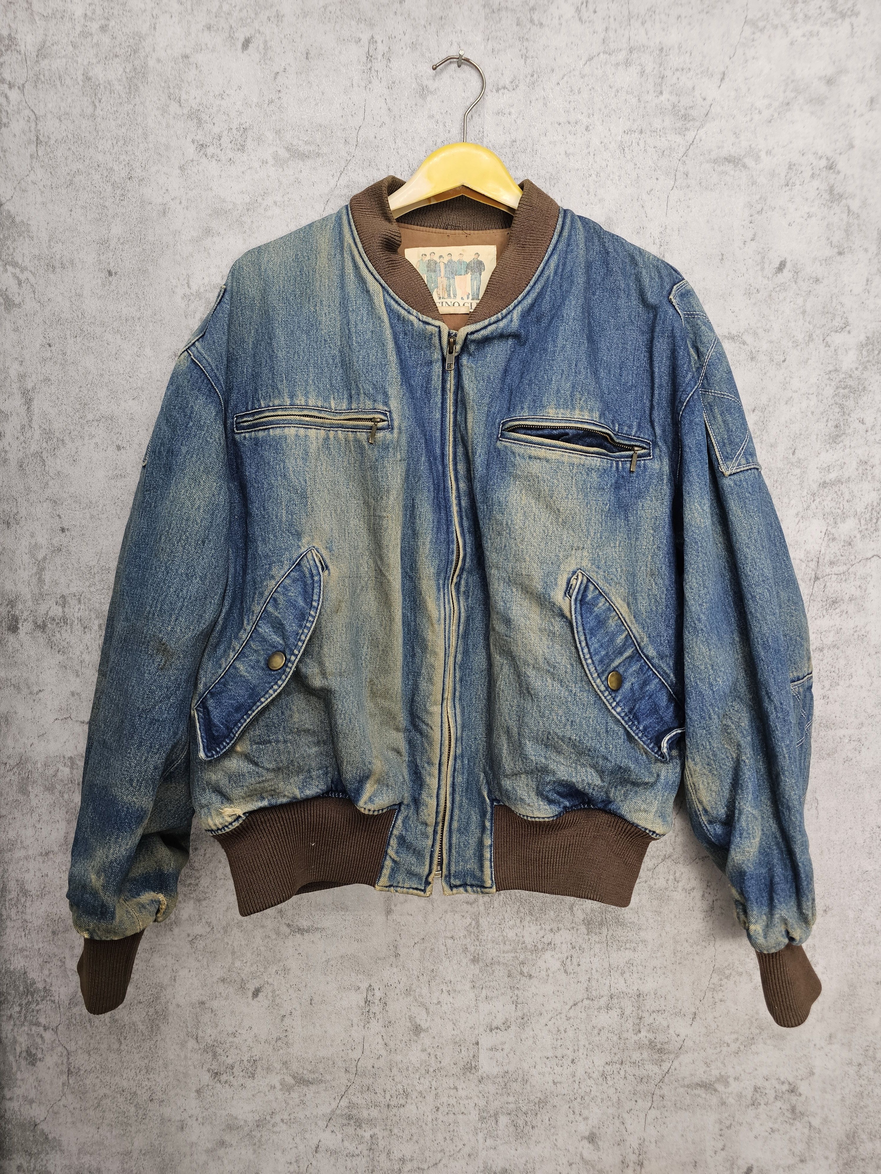 Japanese Brand Vintage PACCINO CLUB Ripped Faded Denim Bomber Jacket J0084 Size US XL / EU 56 / 4 - 2 Thumbnail