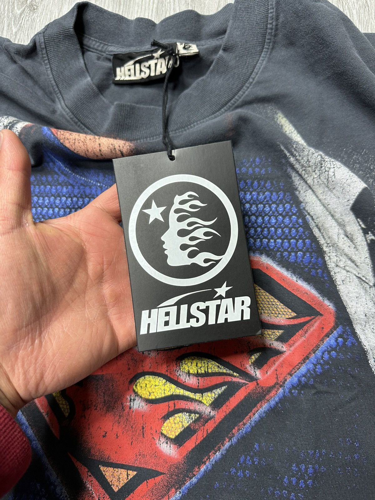 HELLSTAR Hellstar SUPERMAN Logo T-Shirt Black Size US L / EU 52-54 / 3 - 8 Thumbnail