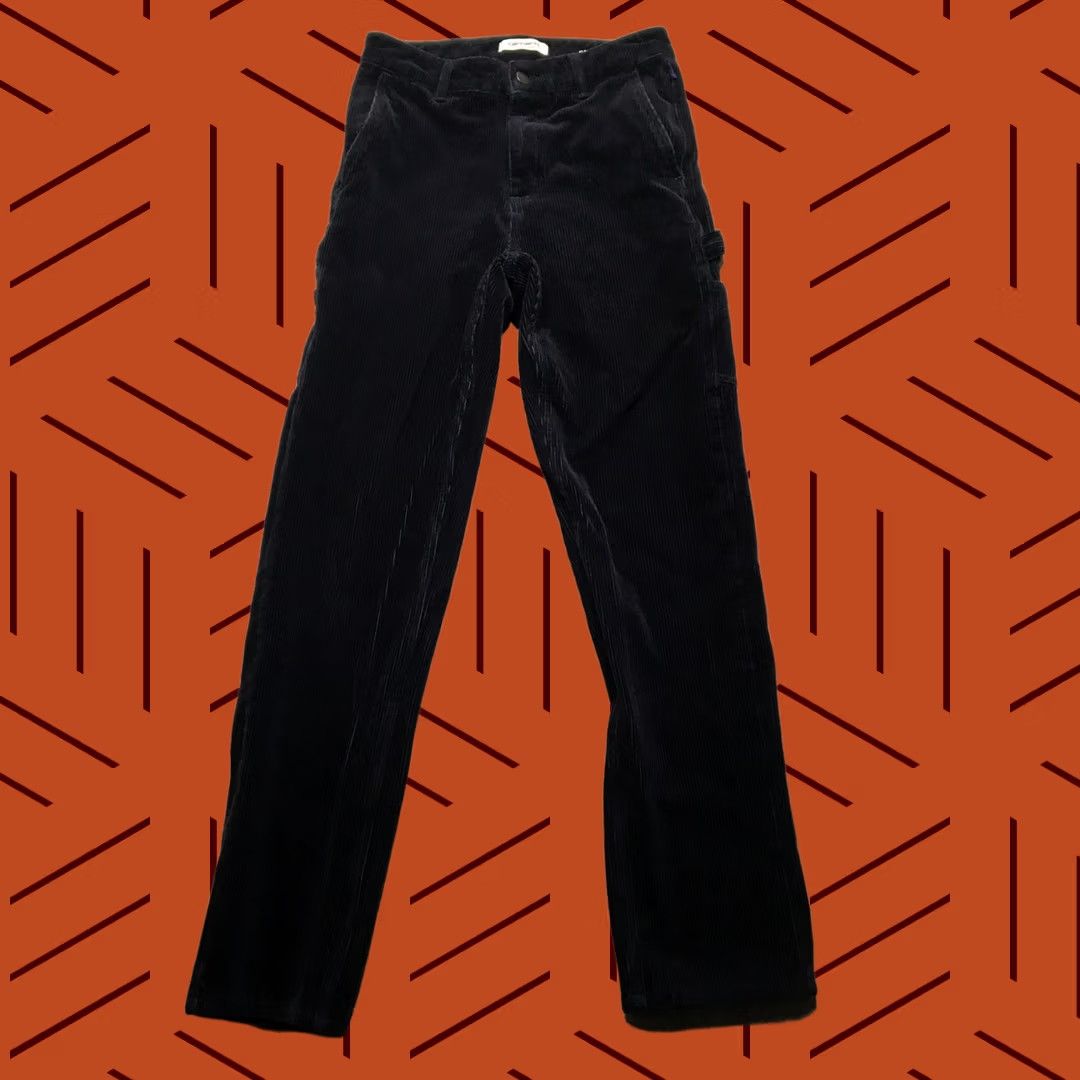 Carhartt VINTAGE Carhartt WIP Pierce Pant Straight Pants Womens 24 Black Corduroy Carpenter Skate Size 42" / US 20 - 1 Thumbnail
