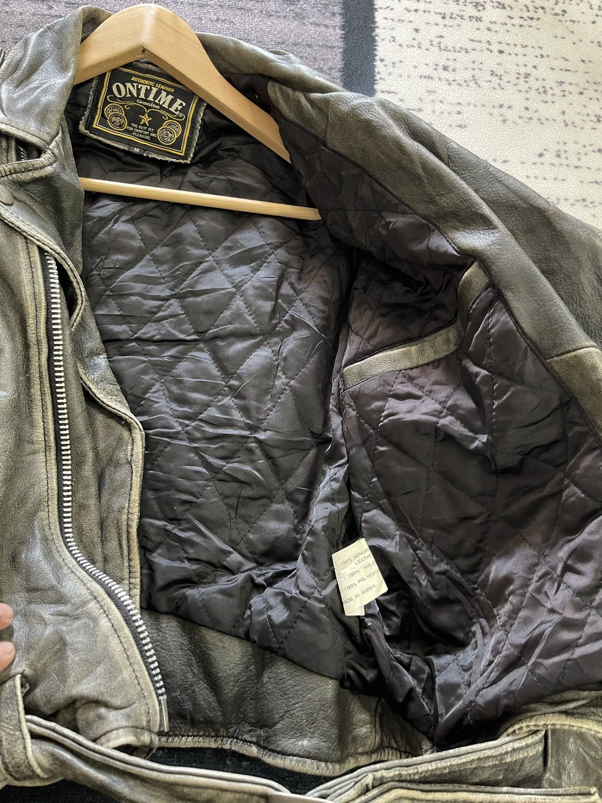 Japanese Brand Vintage On Time Real Leather Jacket Size US M / EU 48-50 / 2 - 18 Thumbnail