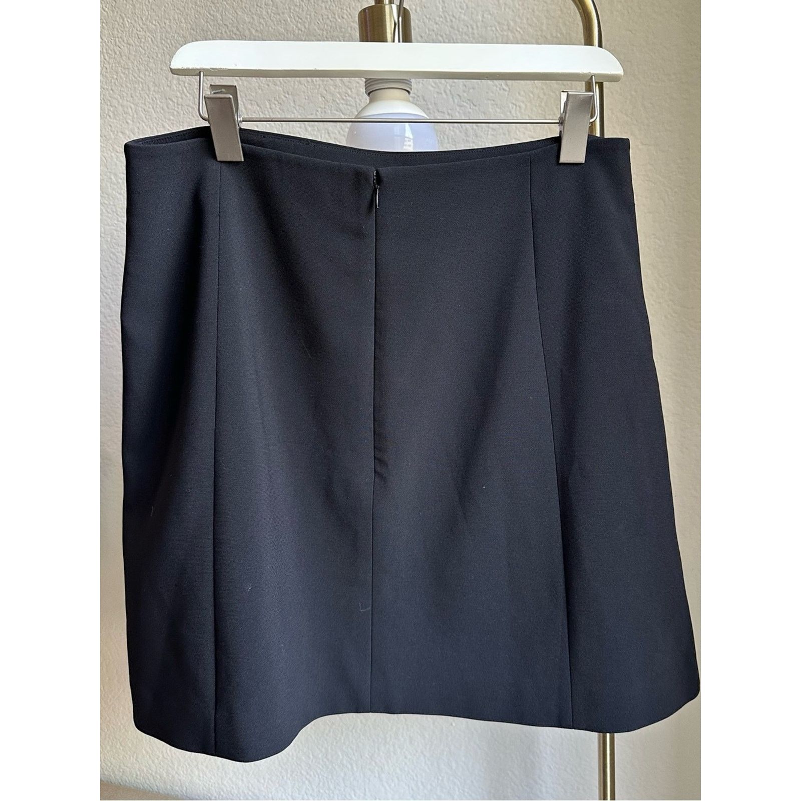 Theory Theory Black Crepe A-Line Mini Skirt Size 34" / US 12 / IT 48 - 4 Thumbnail