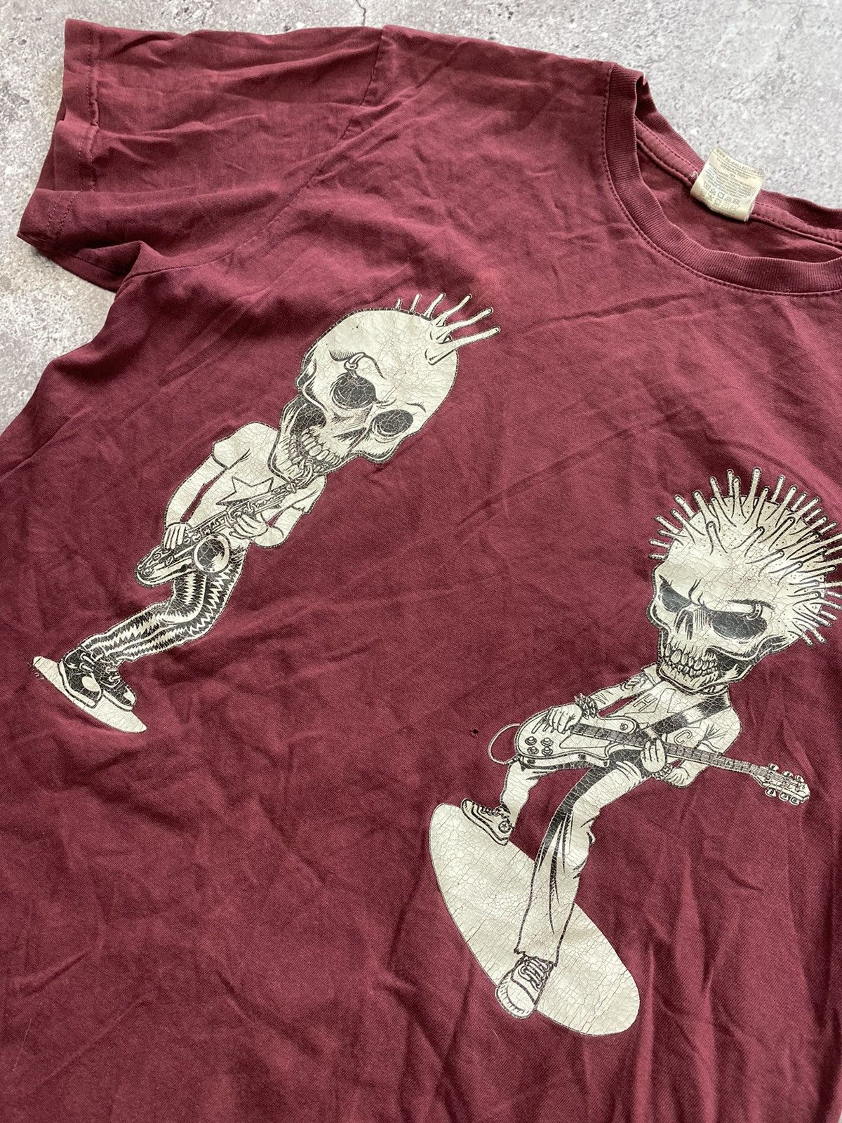 Band Tees × Vintage VINTAGE Y2K AMAZING FADED DEATH SKULL ROCK T SHIRT Size US M / EU 48-50 / 2 - 4 Thumbnail