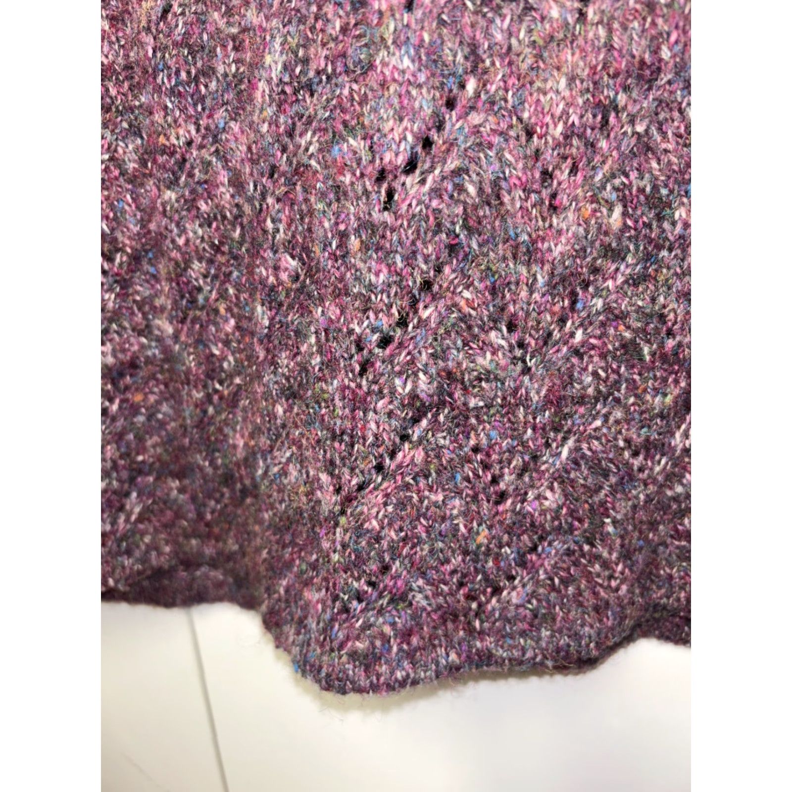 Coldwater Creek Coldwater Creek Women L Sweater Short Sleeve Purple Speckled Knit Pullover Size L / US 10 / IT 46 - 5 Thumbnail