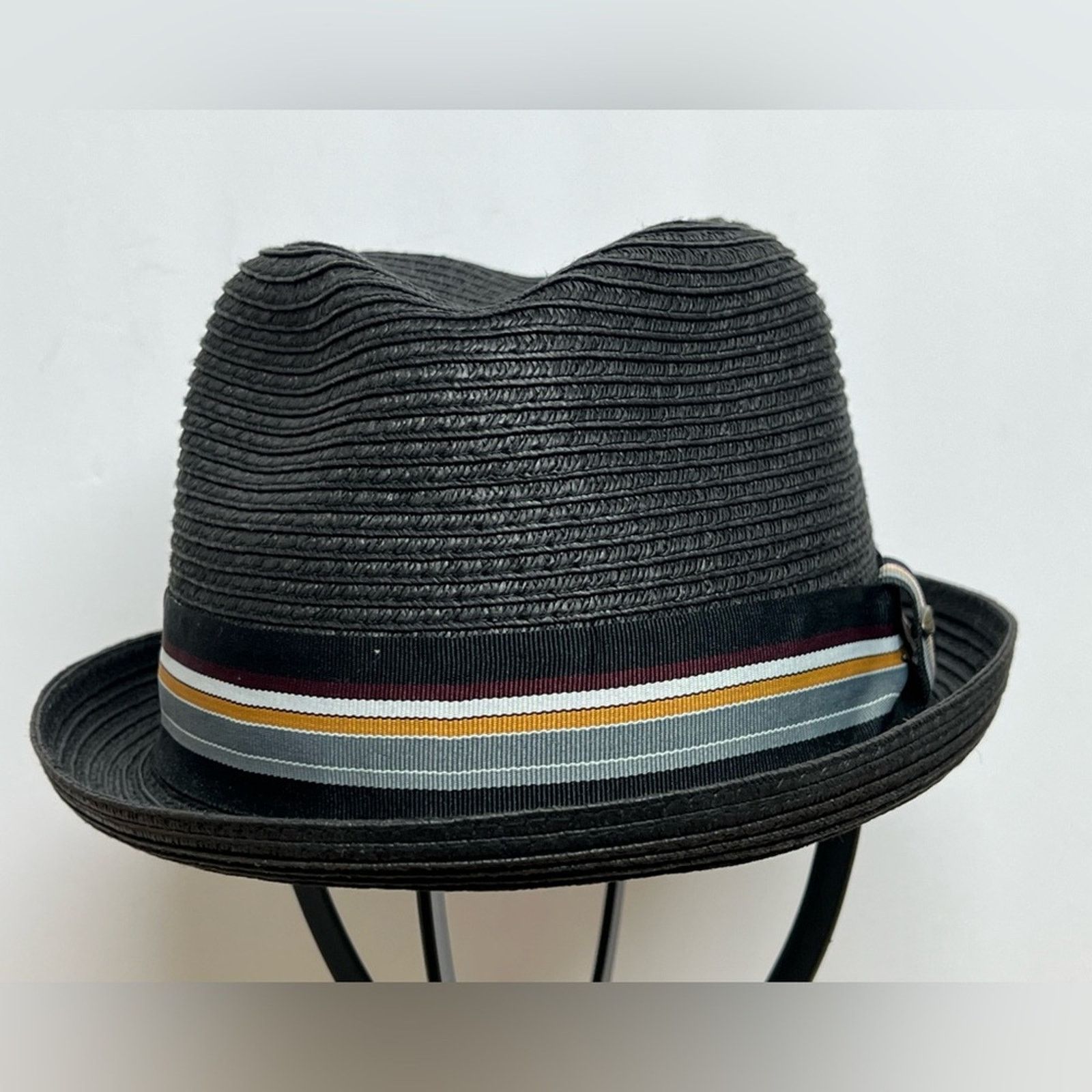 Vintage SCALA Dorfman Pacific Straw Diamond Crown Toyo Fedora Hat L Size ONE SIZE - 2 Thumbnail